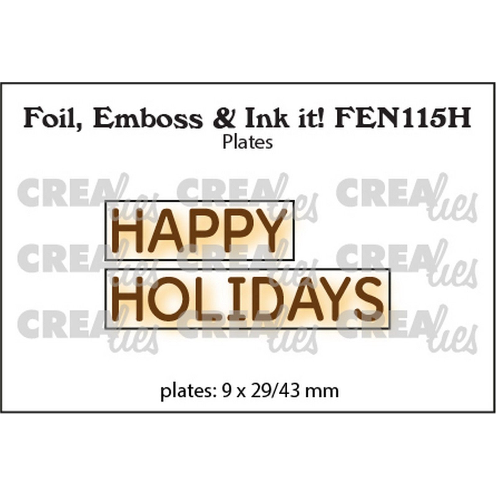 Crealies • Foil, Emboss & Ink It! En: Happy Holidays (Horizontaal)