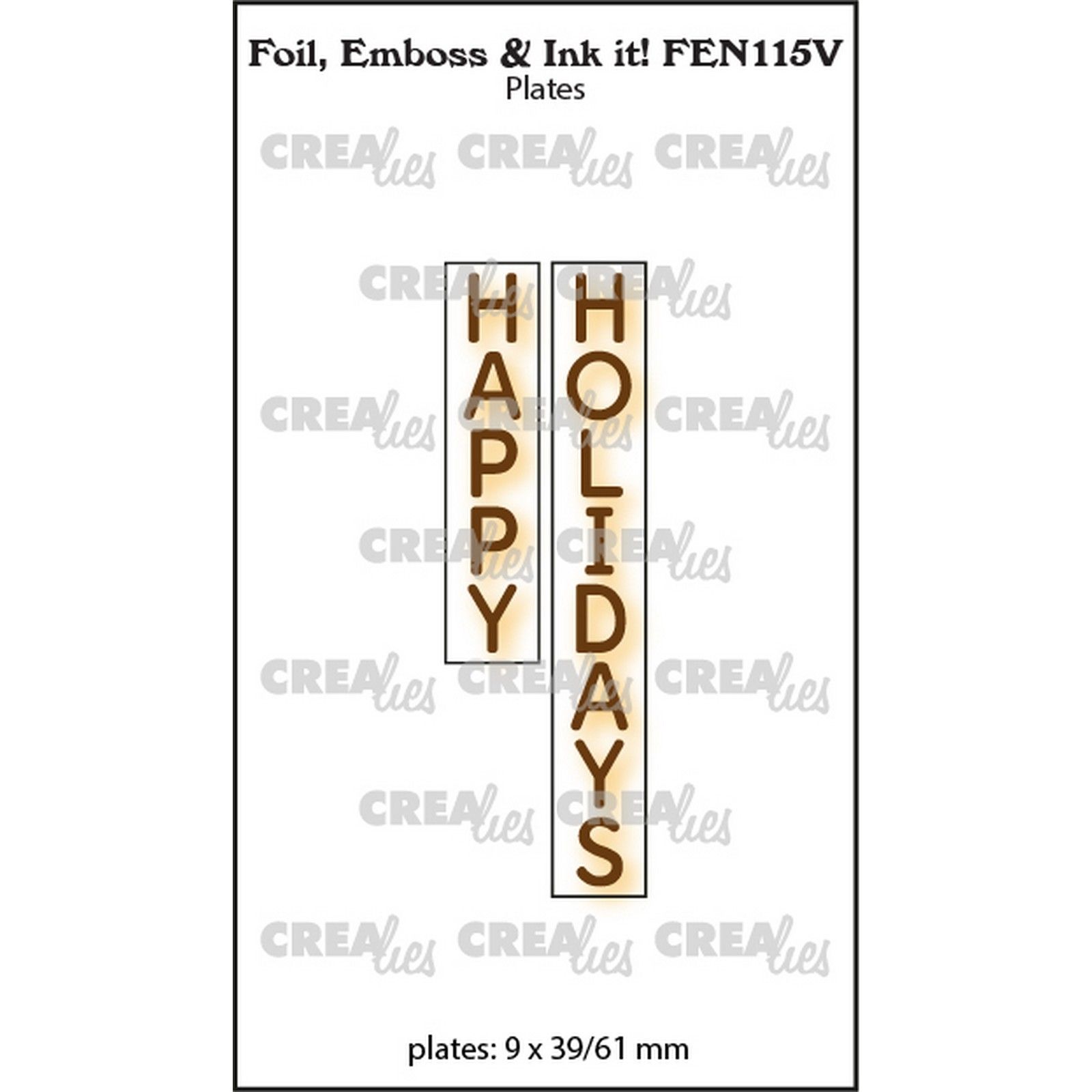 Crealies • Foil, Emboss & Ink It! En: Happy Holidays (Vertikaal)