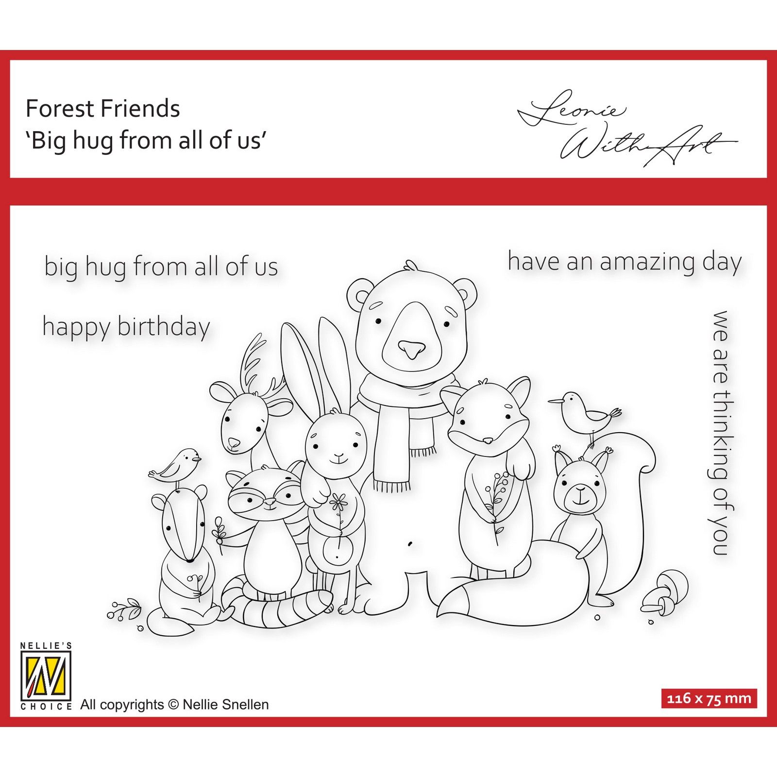 Nellie's Choice • Forest Friends Silikonstempeln Big Hug From All of Us
