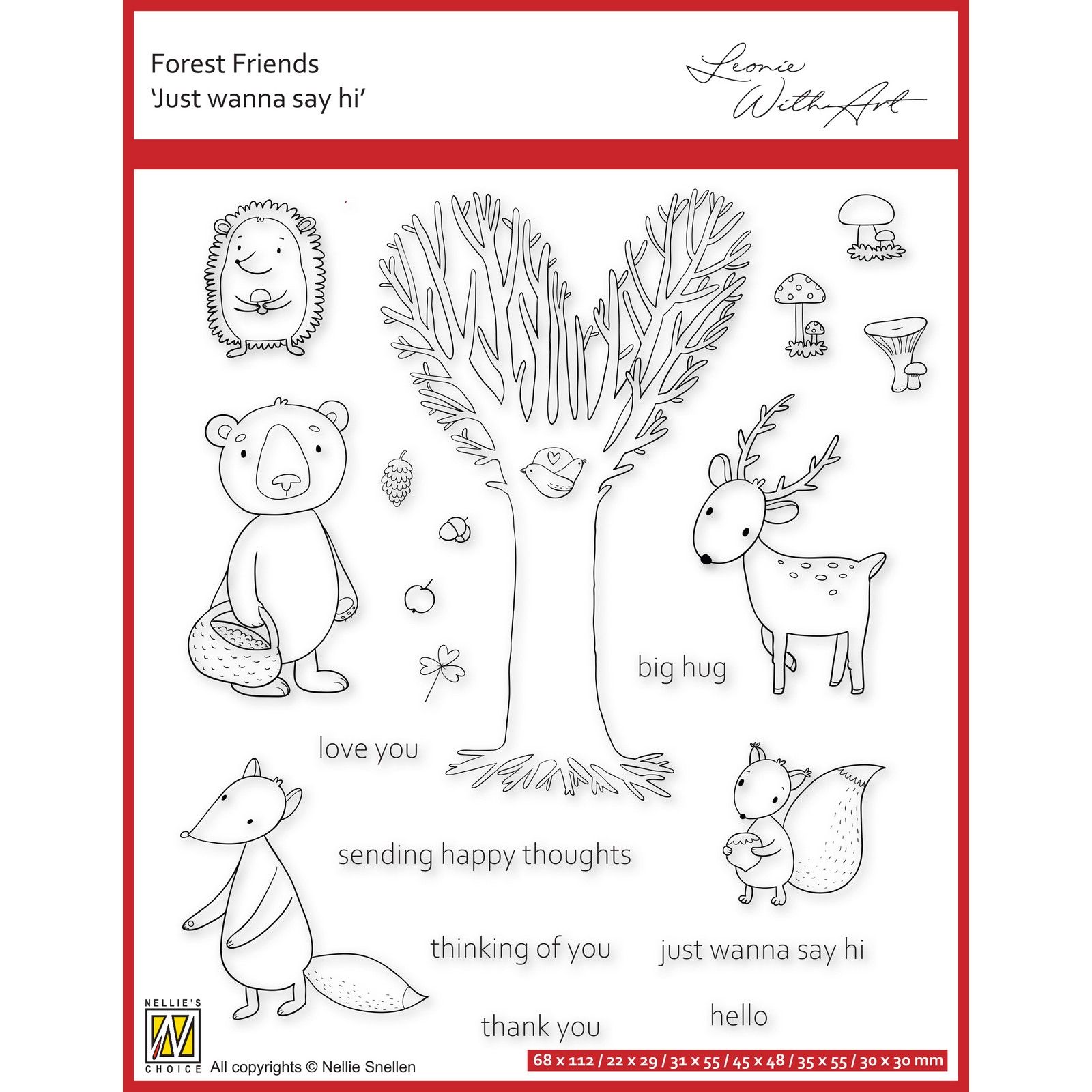Nellie's Choice • Forest Friends Clear Stamps Just Wanna Say Hi