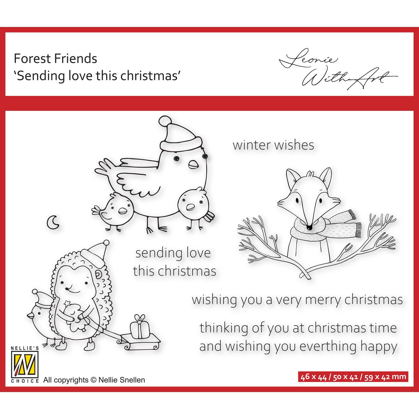 Nellie's Choice • Forest Friends Silikonstempeln Sending Love This Christmas