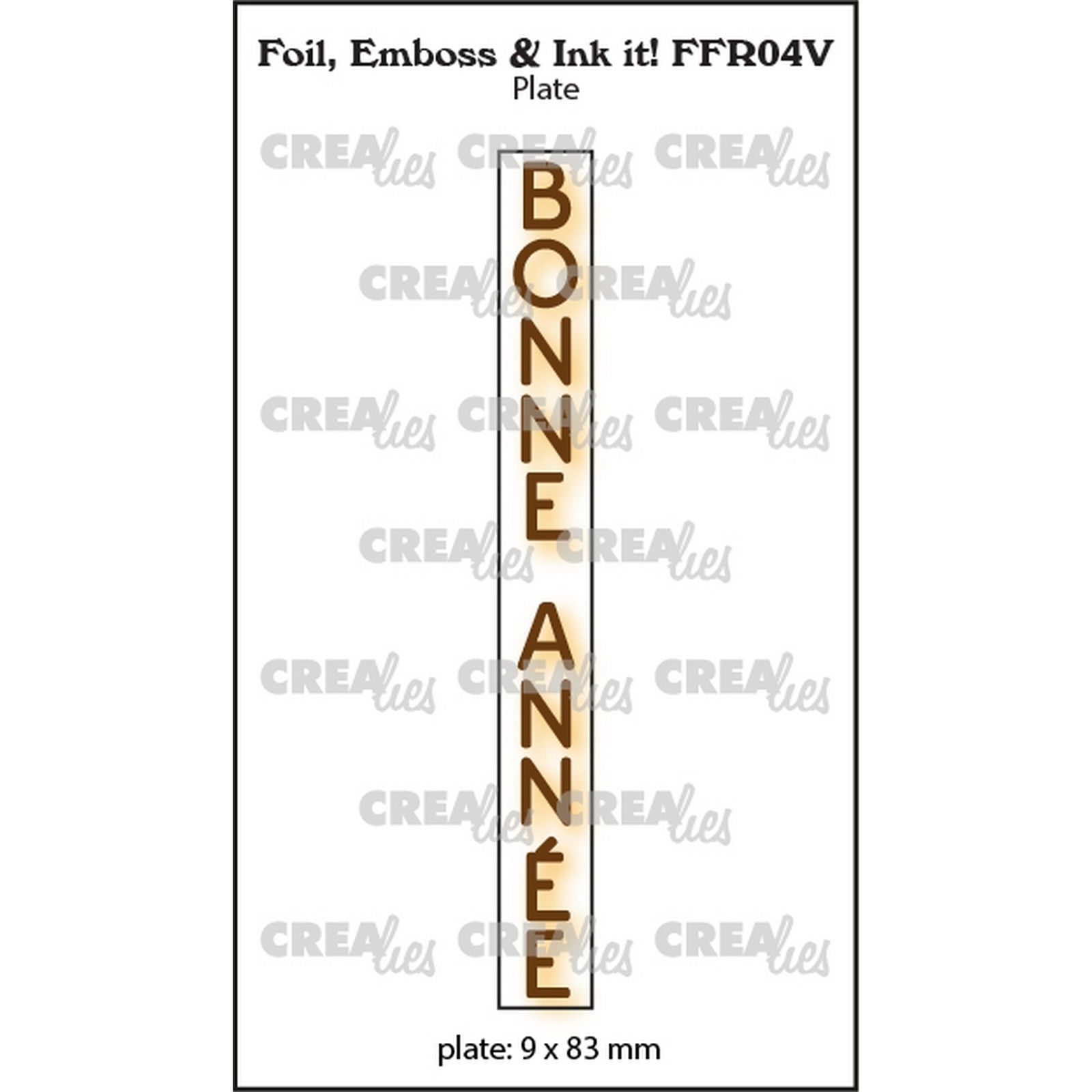 Crealies • Foil, Emboss & Ink It! Fr: Bonne Année (Vertikaal)