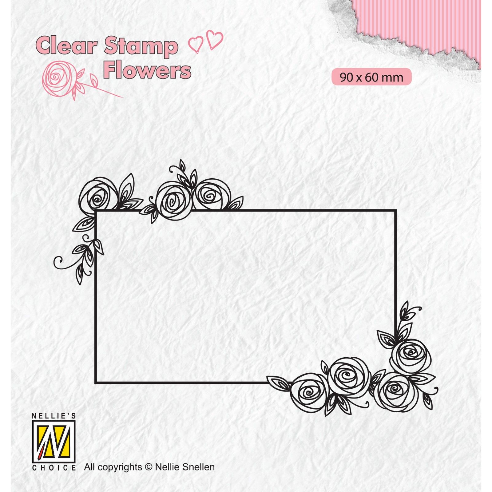 Nellie's Choice • Flowers Clear Stamps Rectangle Frame With Roses