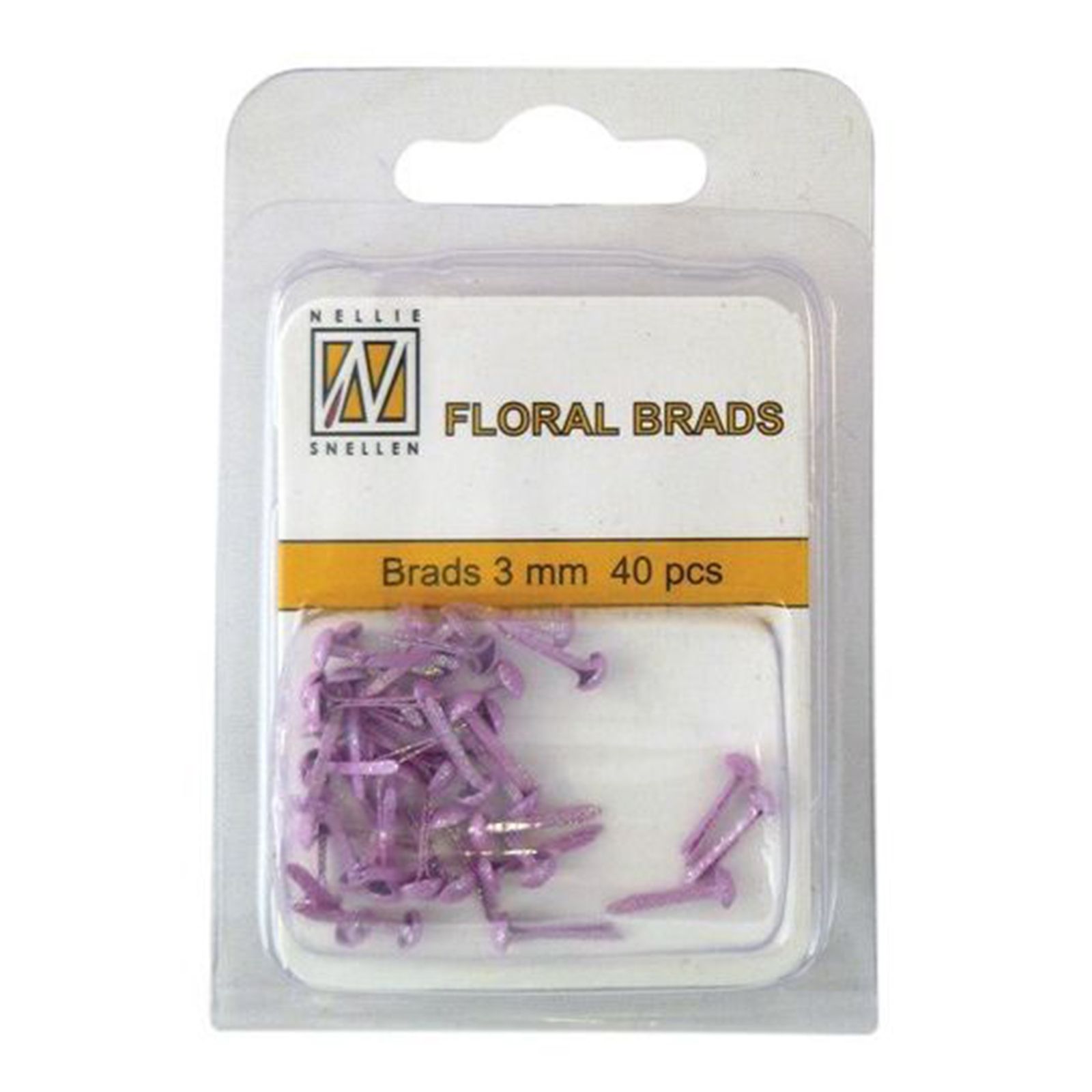 Nellie's Choice • Floral Glitter Brads 3mm. 40pcs/pkg Pink 237U