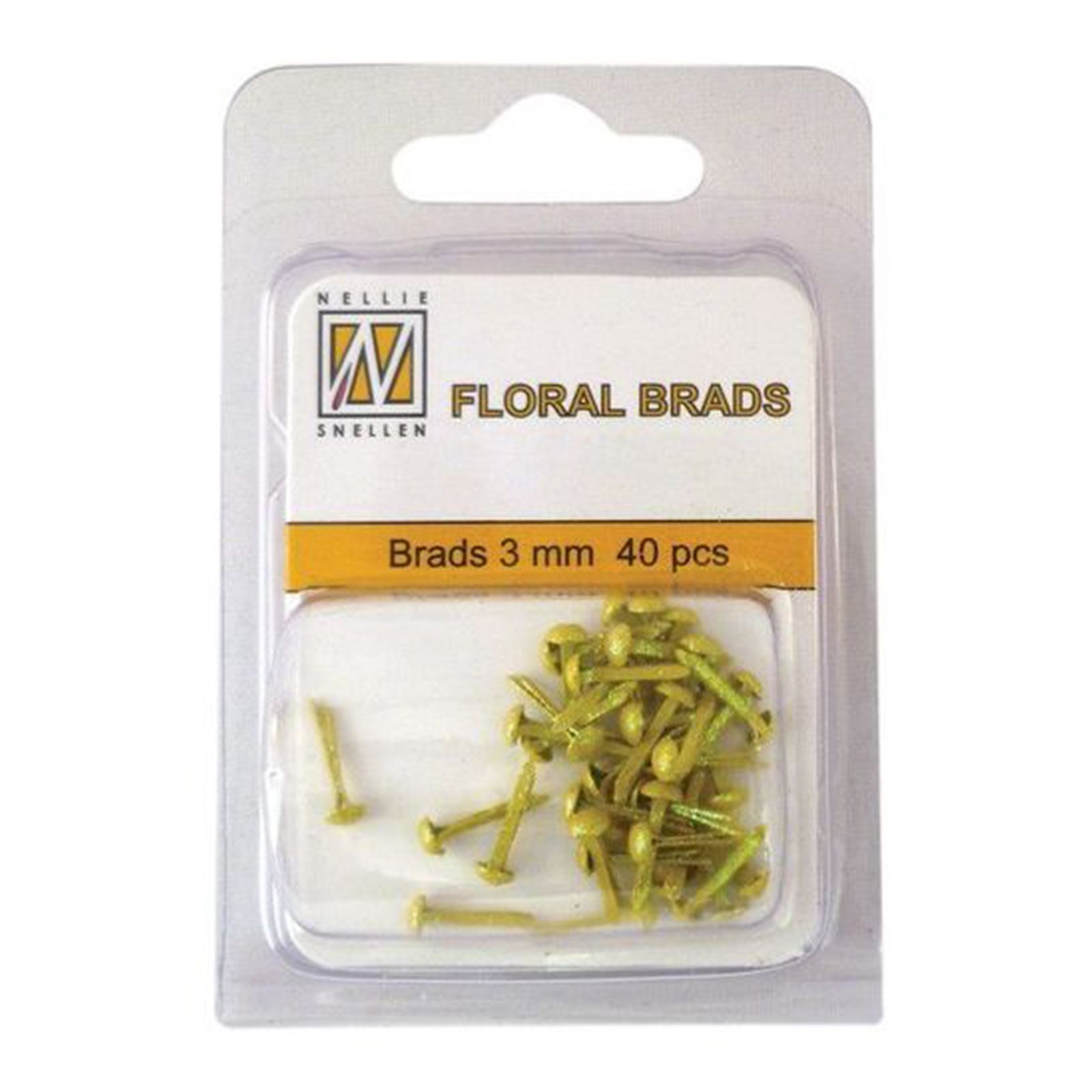 Nellie's Choice • Floral Glitter Brads 3mm. 40Stück/pkg Yellow 012U