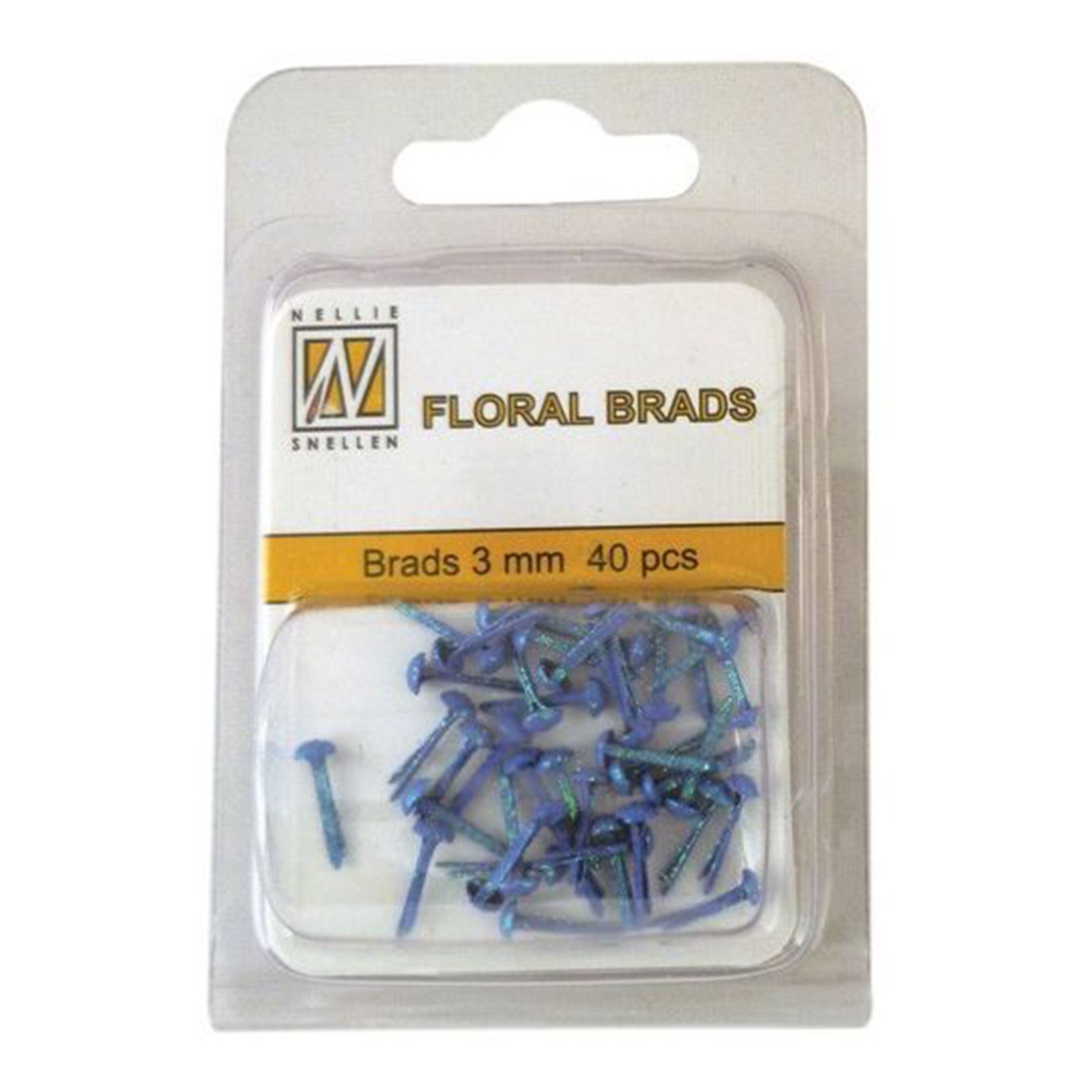 Nellie's Choice • Floral Glitter Brads 3mm. 40pcs/pkg Sapphire