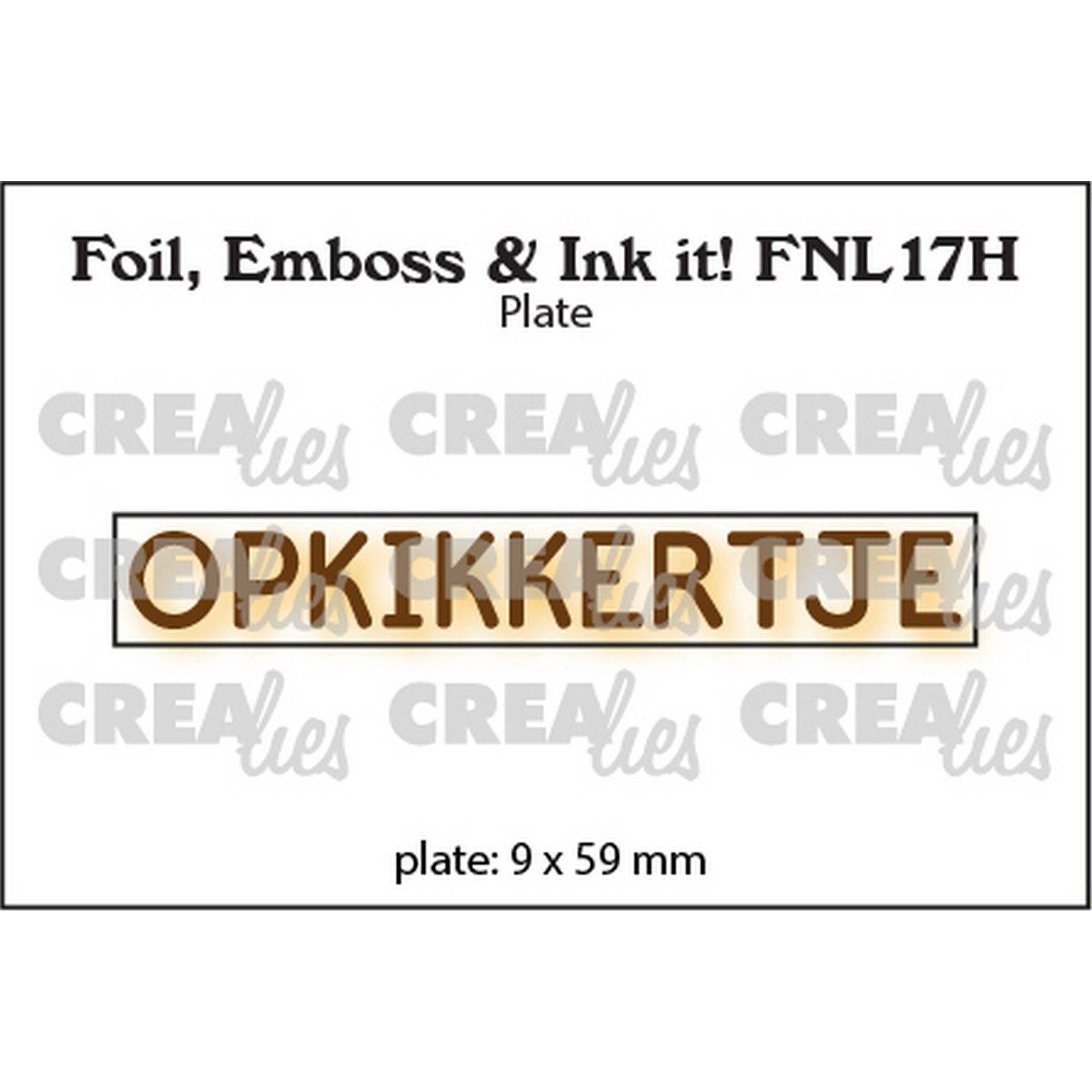 Crealies • Foil, Emboss & Ink it! OPKIKKERTJE