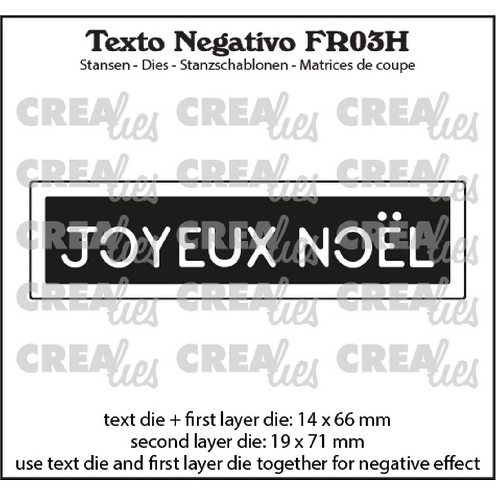 Crealies • Texto Negativo Fr: Joyeux Noël (Horizontal)