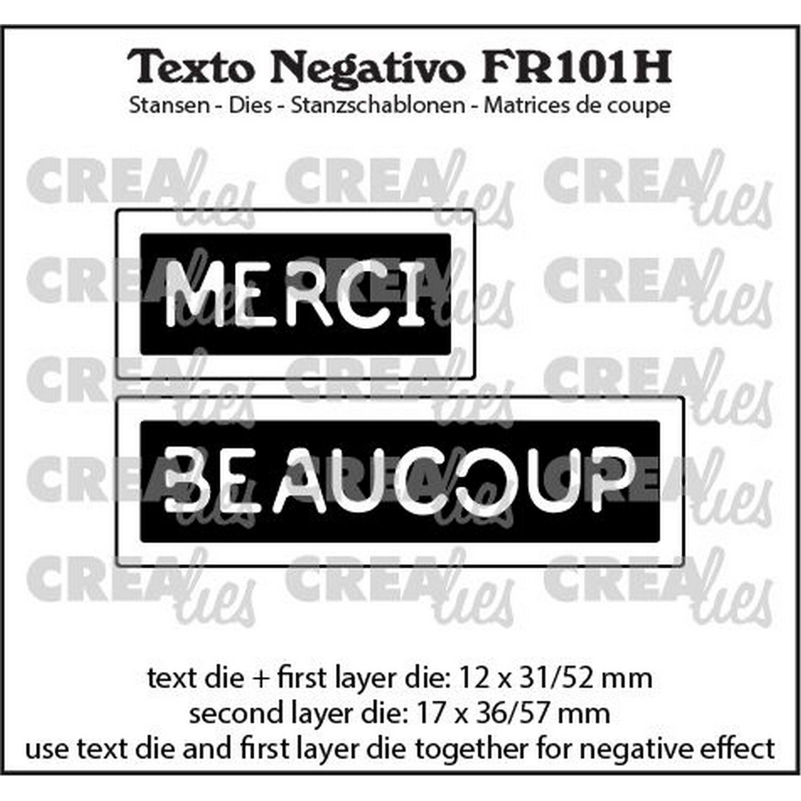 Crealies • Texto Negativo Merci Beaucoup (Horizontal)
