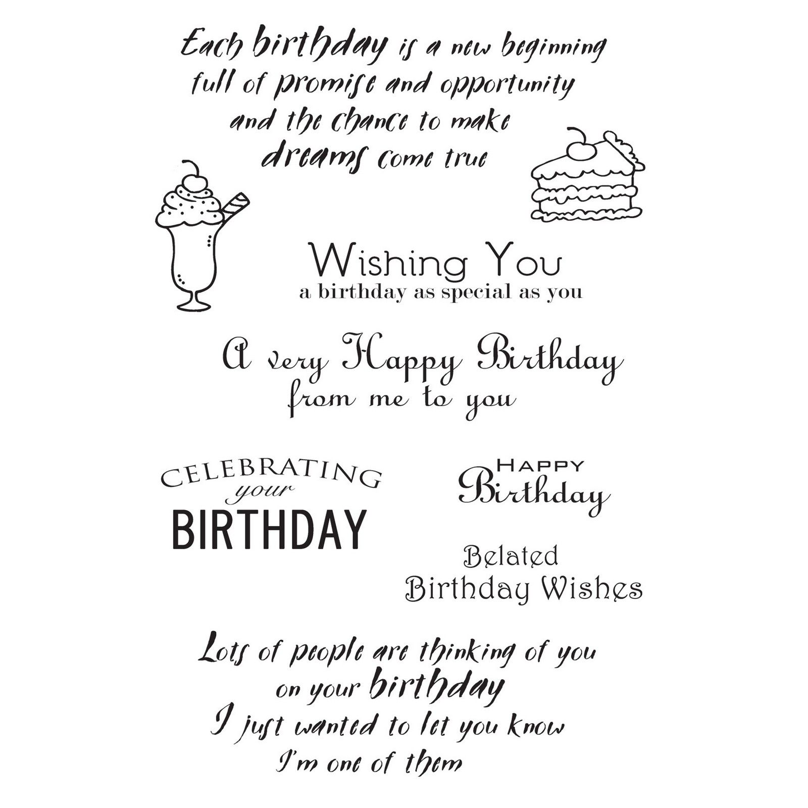 Woodware • Clear Magic Stamp Special Birthdays Sentiments