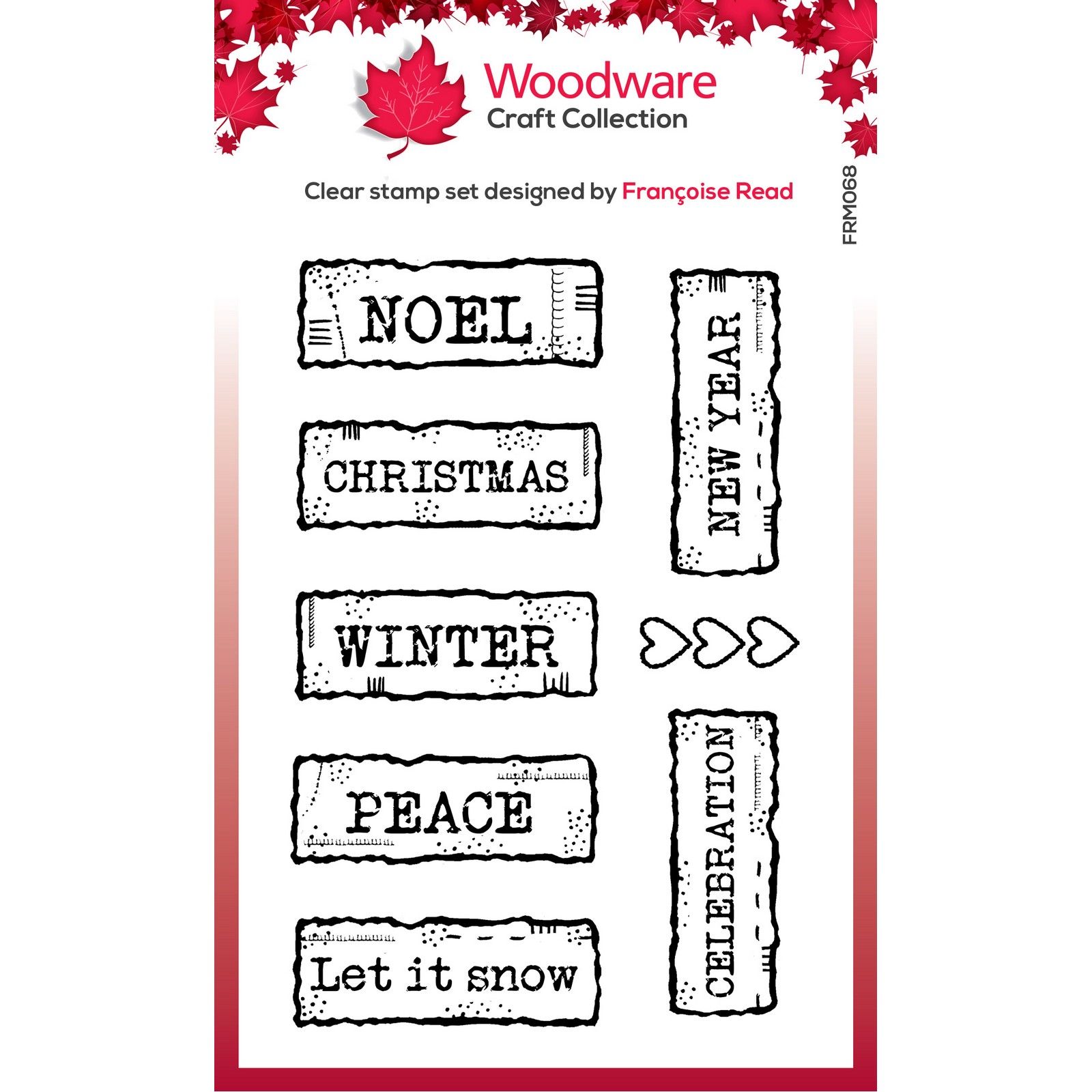 Woodware • Clear Timbri Trasparenti Christmas Junk Labels 