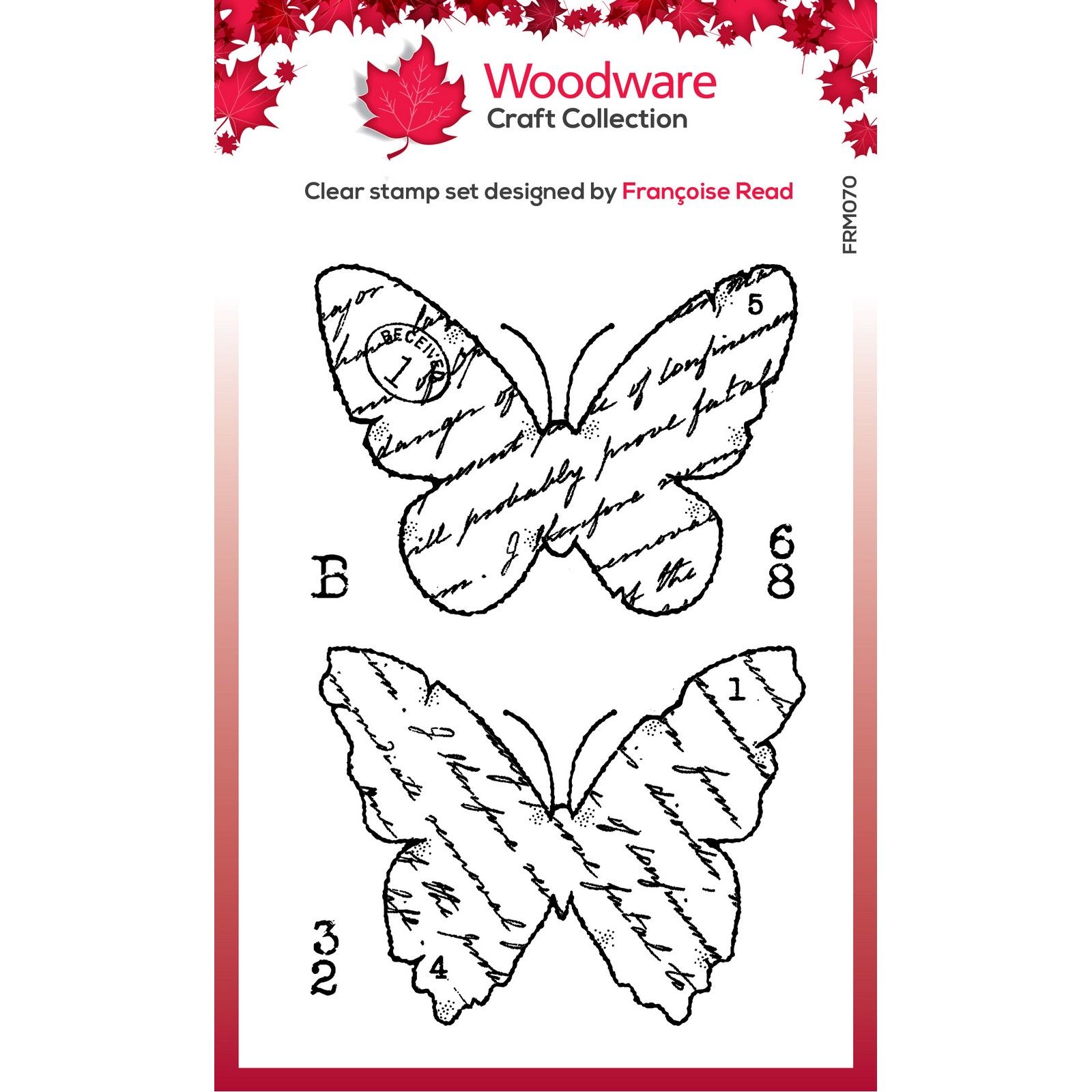 Woodware • Clear Singles Stamp Set Torn Paper Butterflies