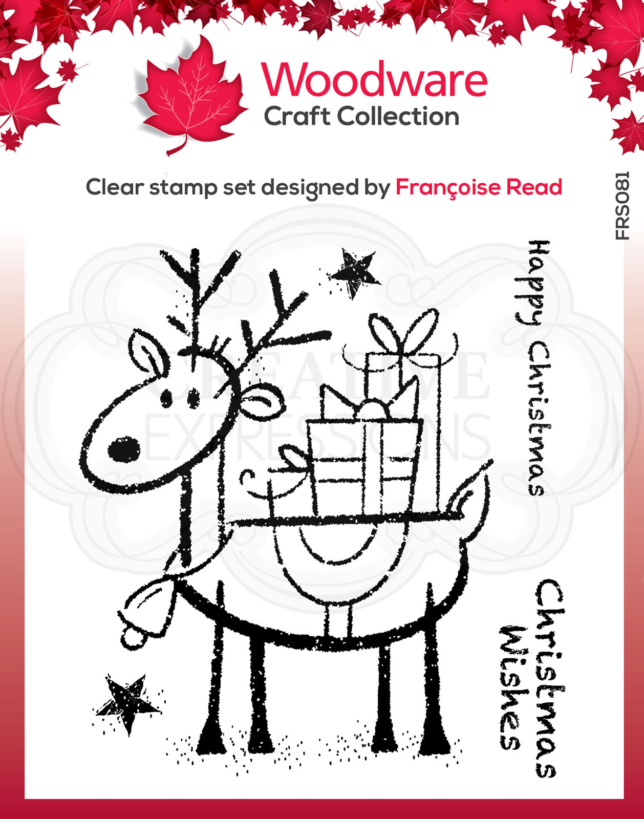 Woodware • Clear stamp Rudolph pressies