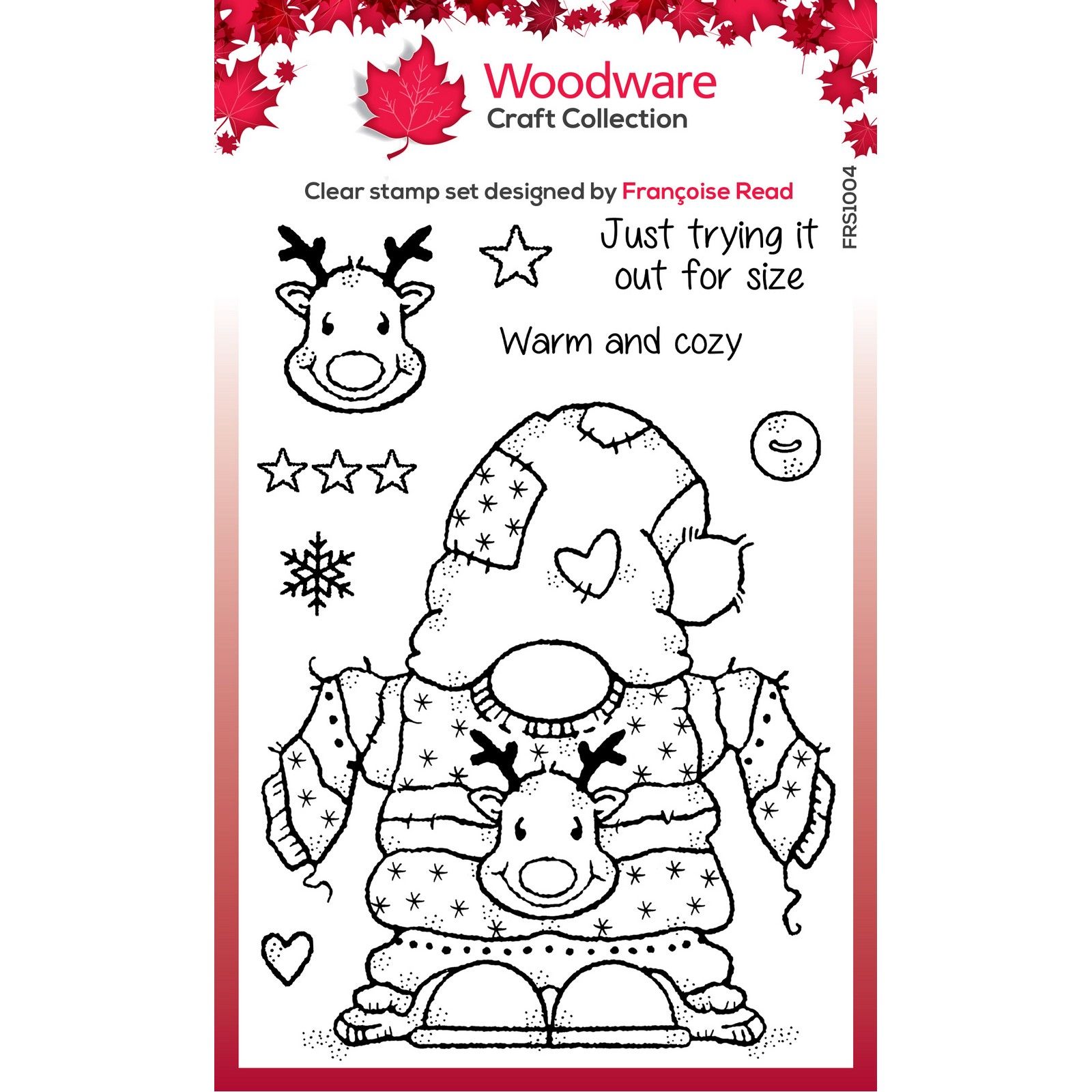 Woodware • Clear Singles Stempels Cozy Gnome Jumper