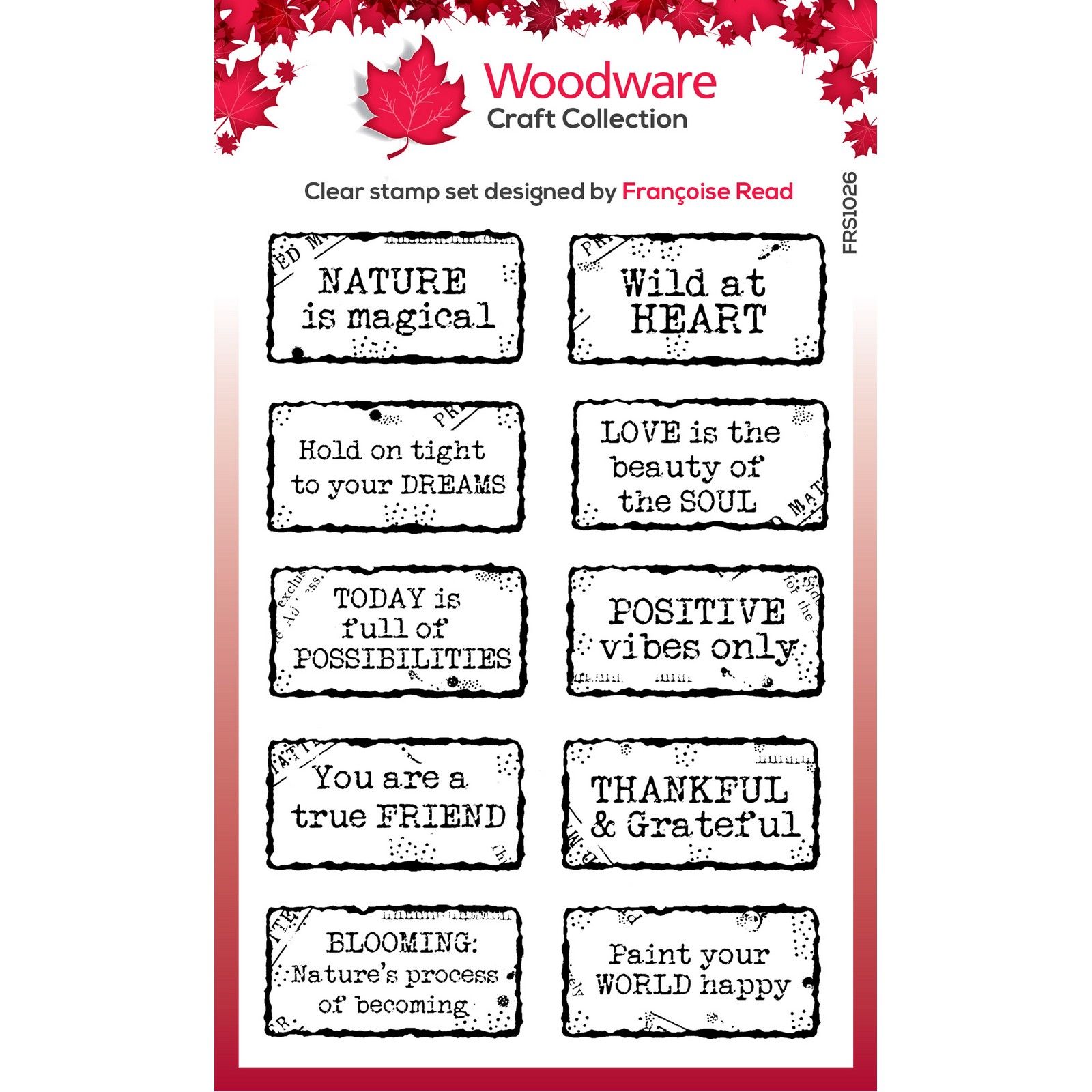 Woodware • Clear Singles Stamp Set Distressed Labels