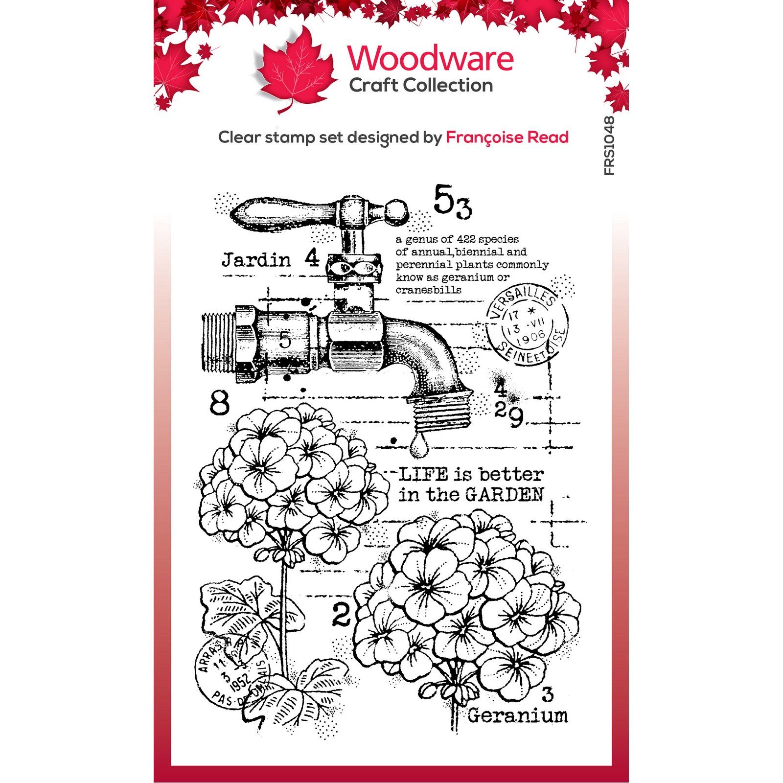 Woodware • Clear Singles Stamp Geraniums