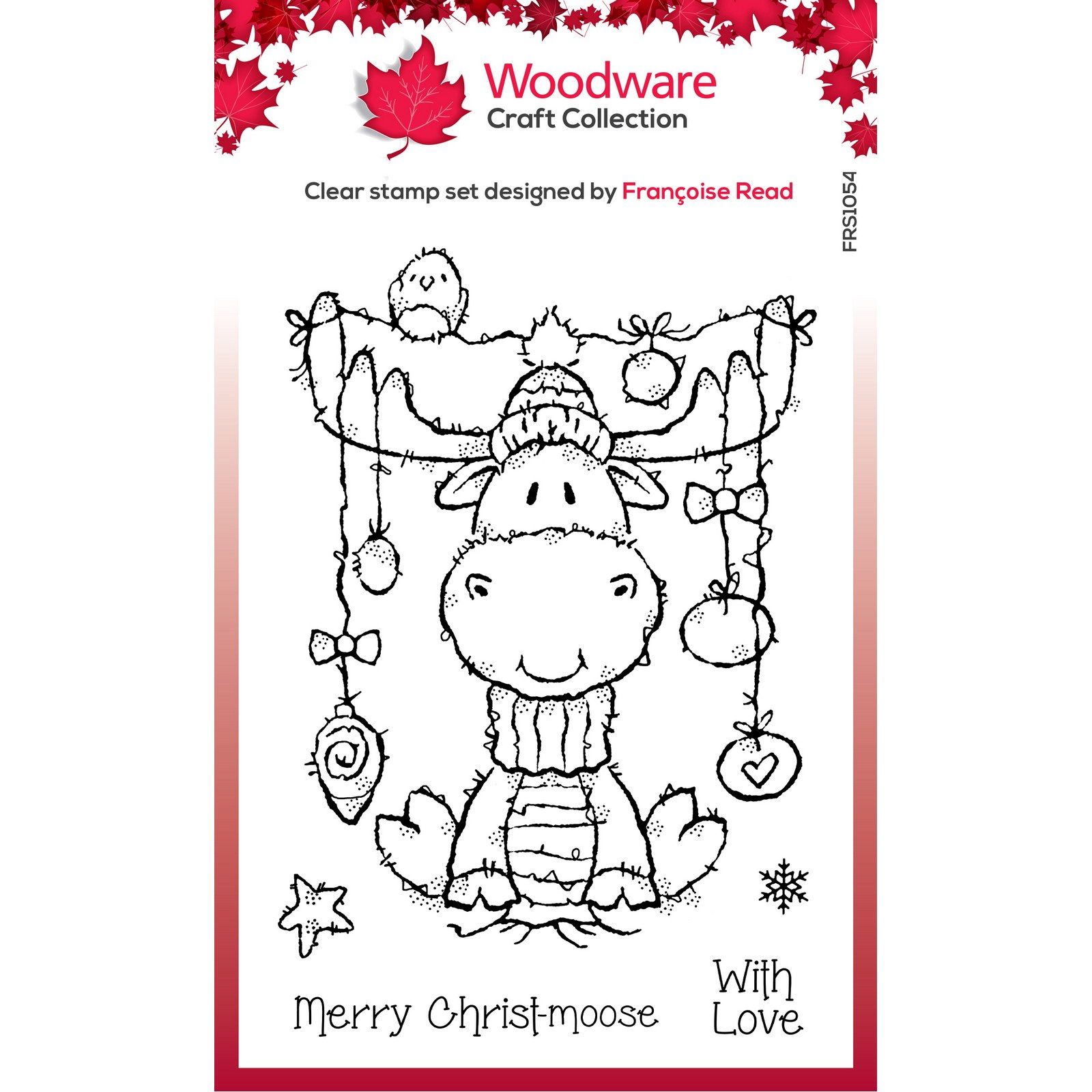 Woodware • Clear Singles Stamp Moose Christmas