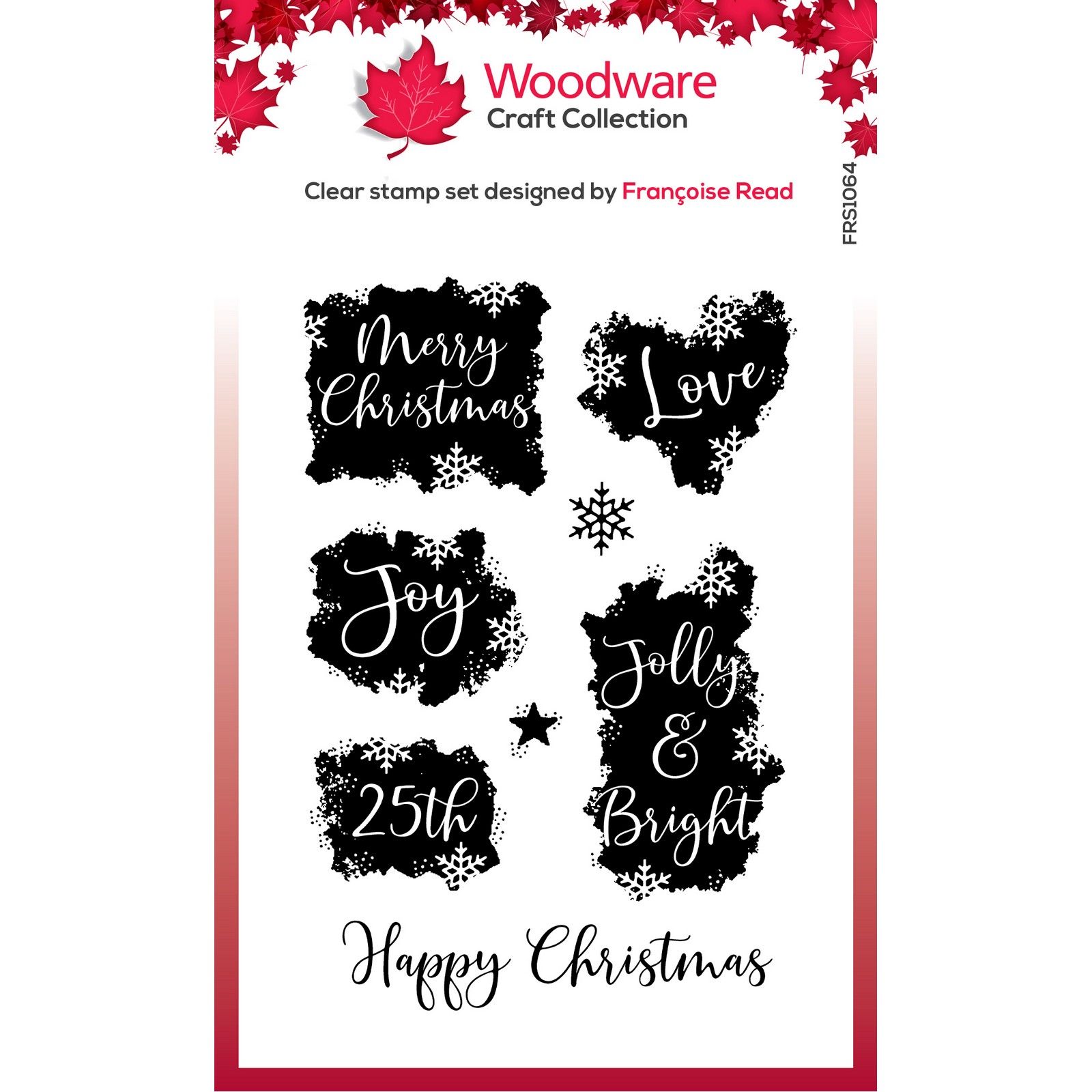 Woodware • Clear Singles Christmas Patches 4 in x 6 in Stamp Set