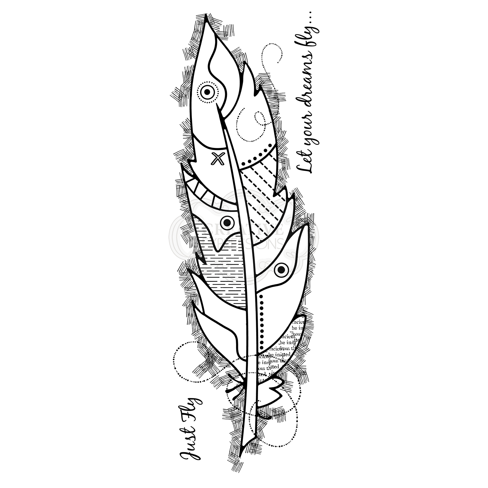 Woodware • Clear stamp Set Large Feather