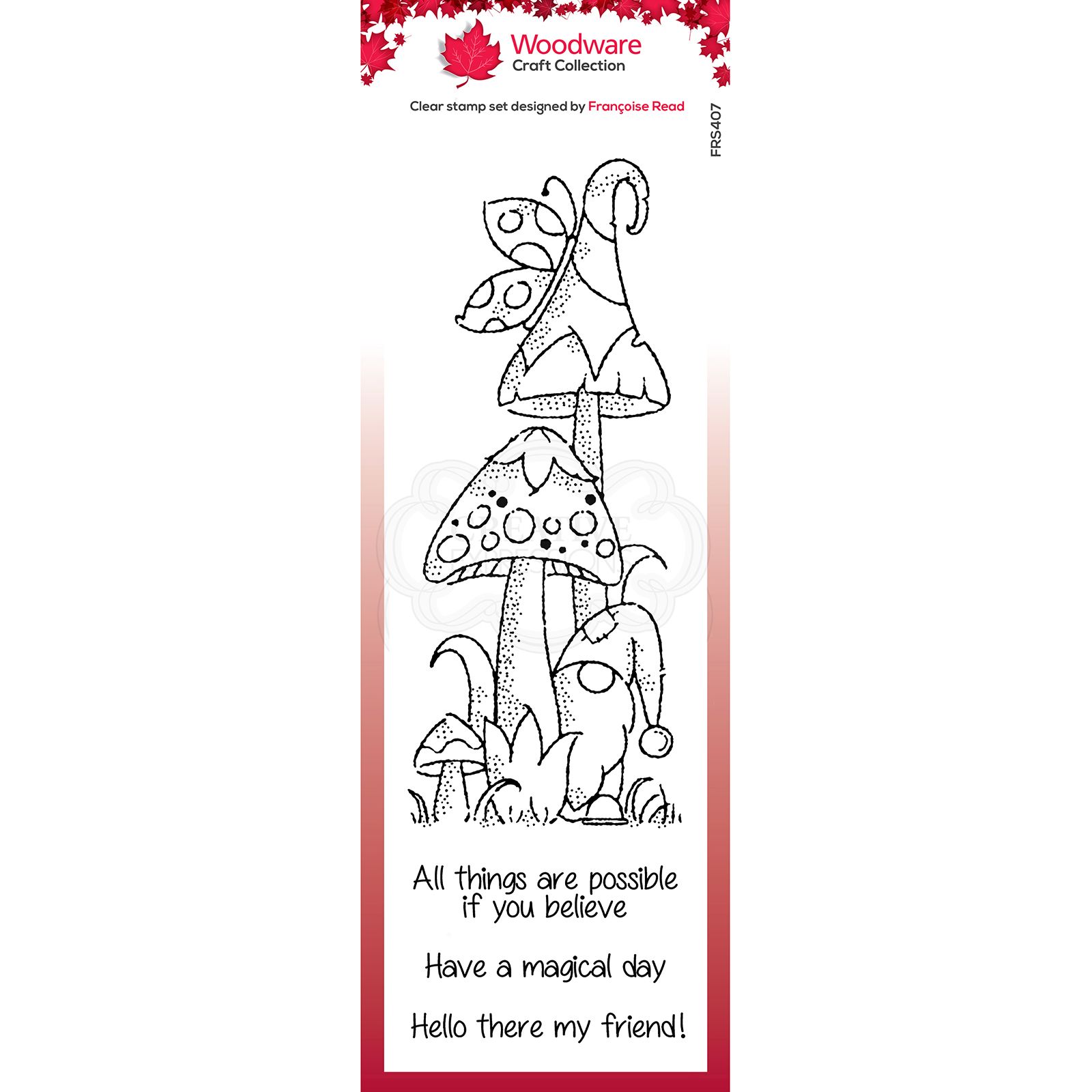 Woodware • Clear stamp singles Magische paddenstoelen