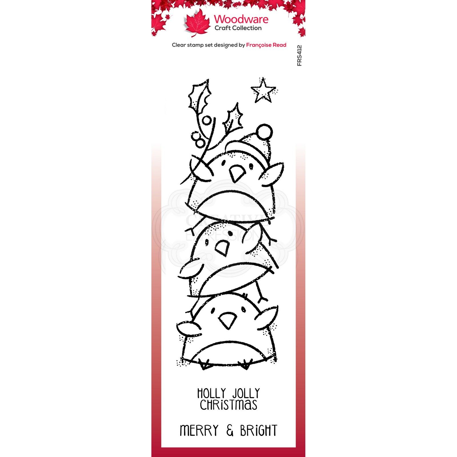 Woodware • Clear singles stempel Robin stack