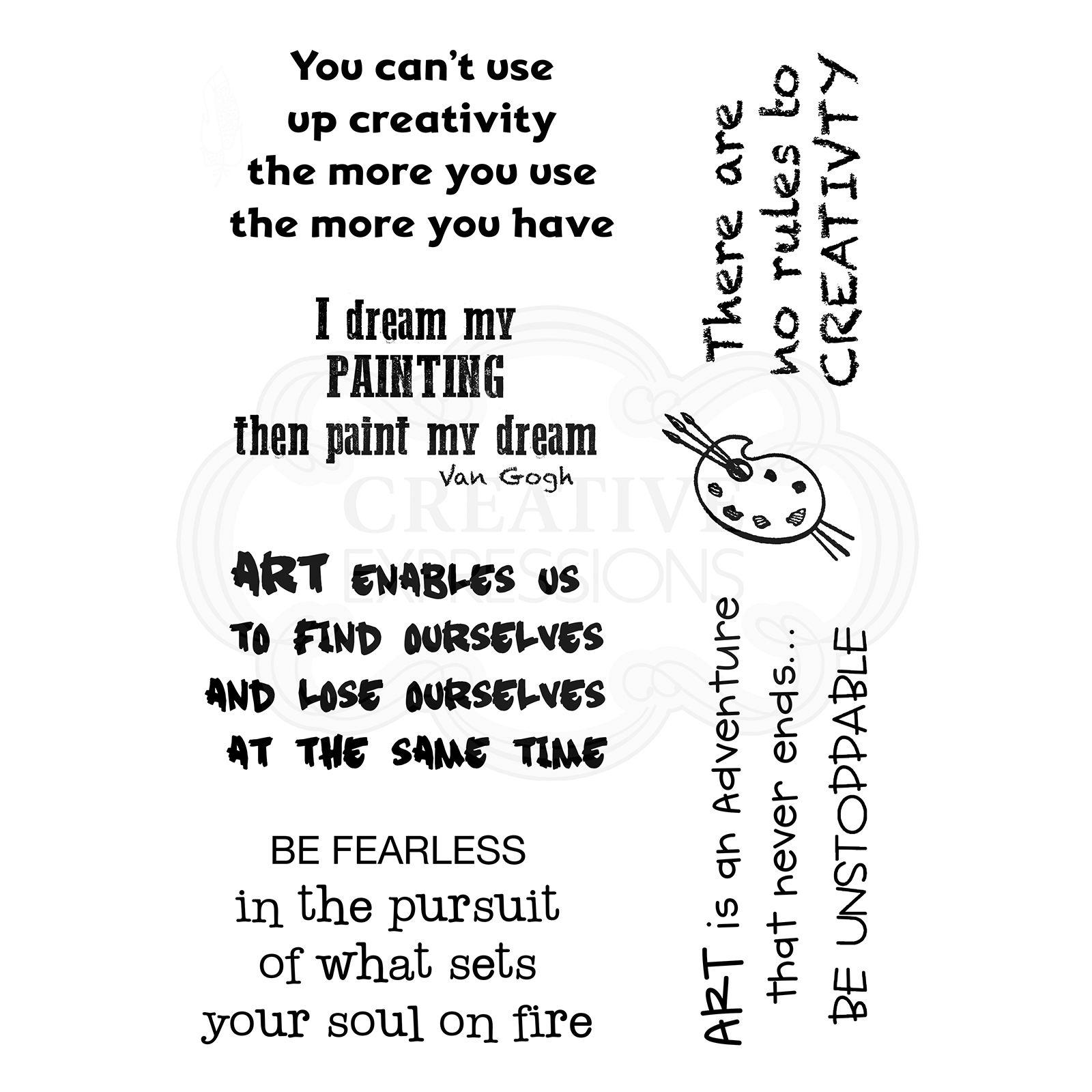 Woodware • Clear stamp Set Creative Qoutes