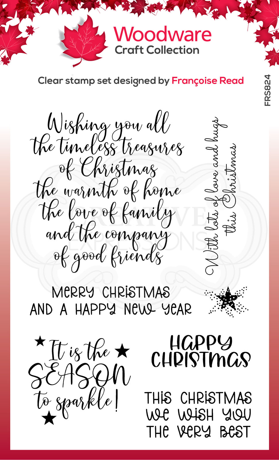 Woodware • Clear stamp Christmas words