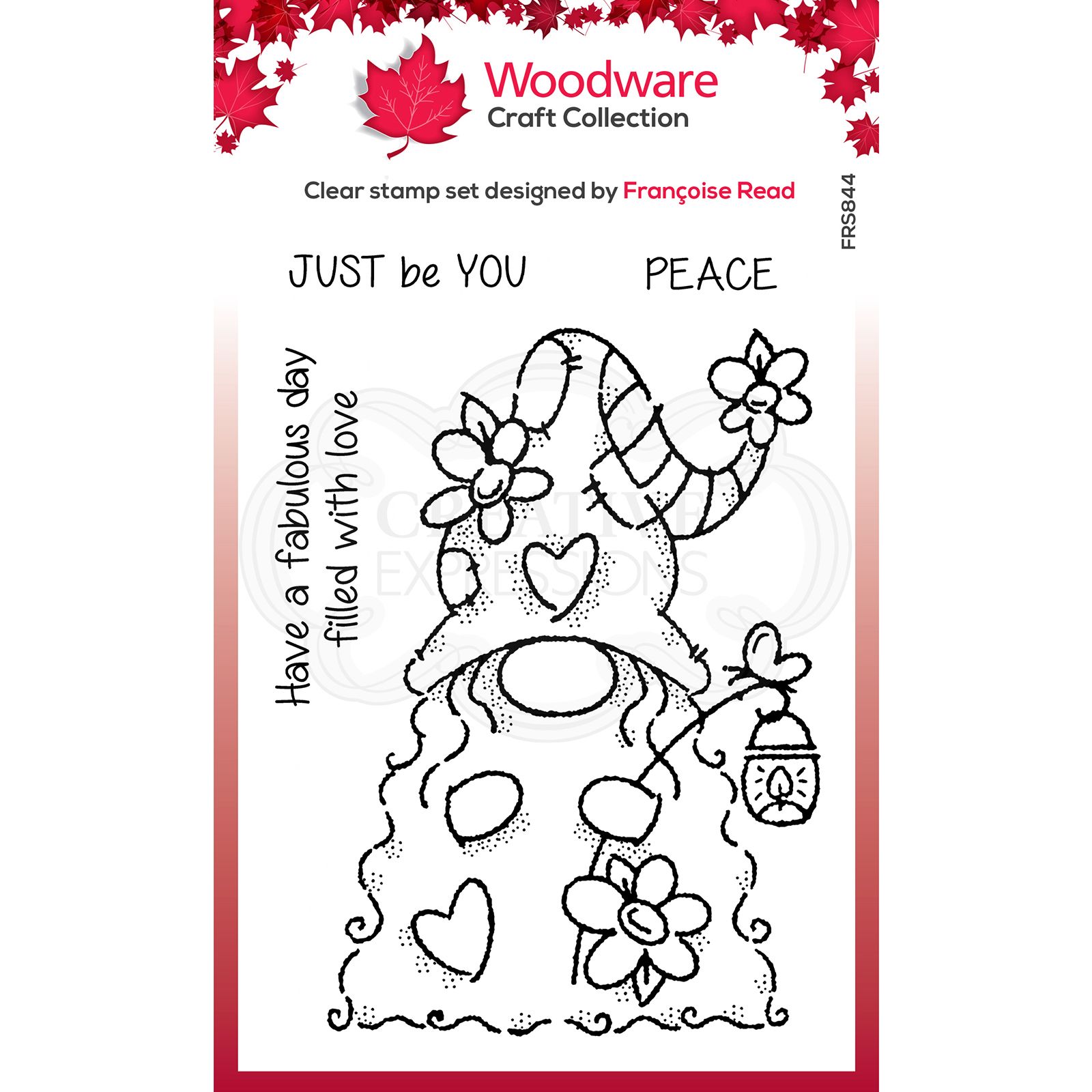 Woodware • Clear stamp singles Flower power gnome