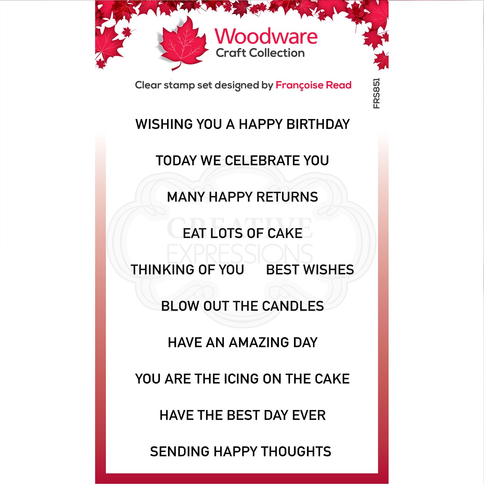 Woodware • Clear stamp singles Strisce compleanno