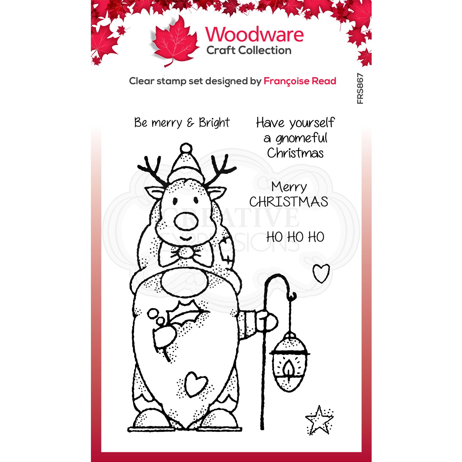 Woodware • Clear singles stempel Reindeer gnome