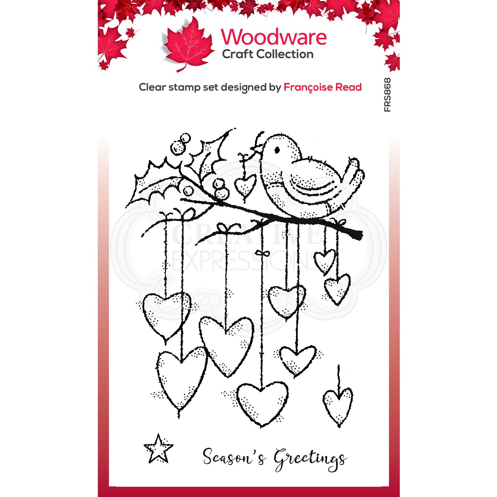 Woodware • Clear singles stamp Hanging hearts