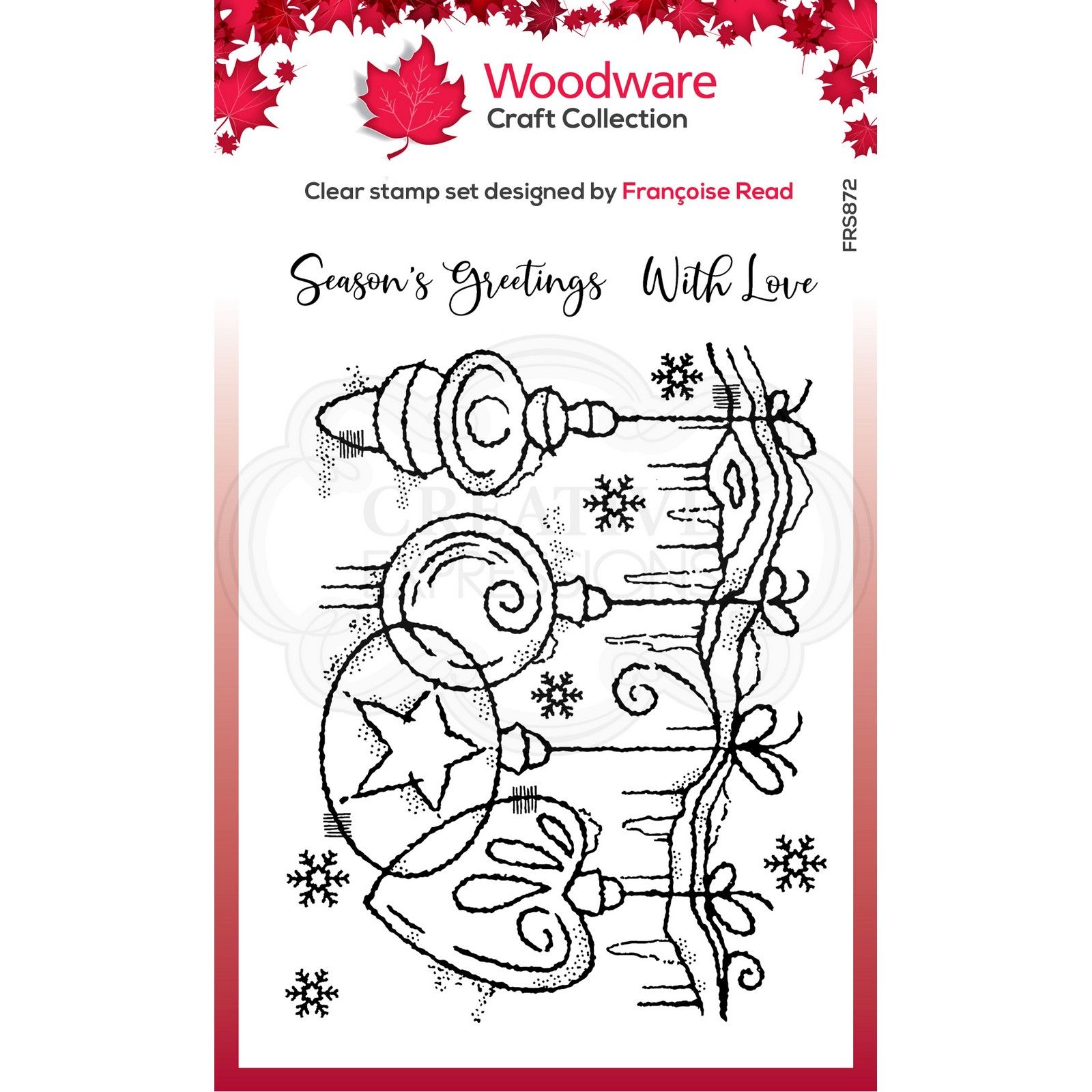 Woodware • Clear singles stempel Frosted baubles