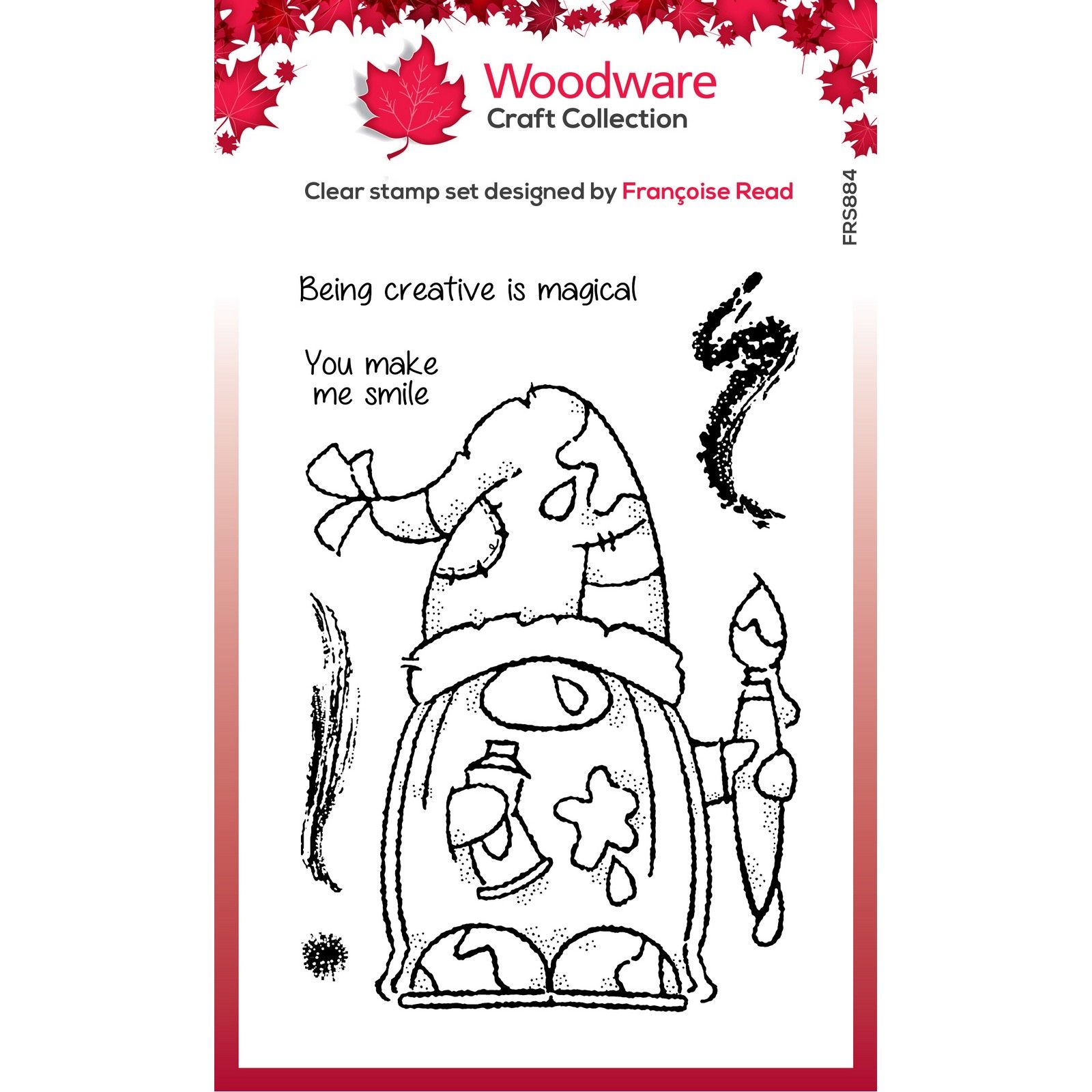 Woodware • Clear singles stamp Arty gnome