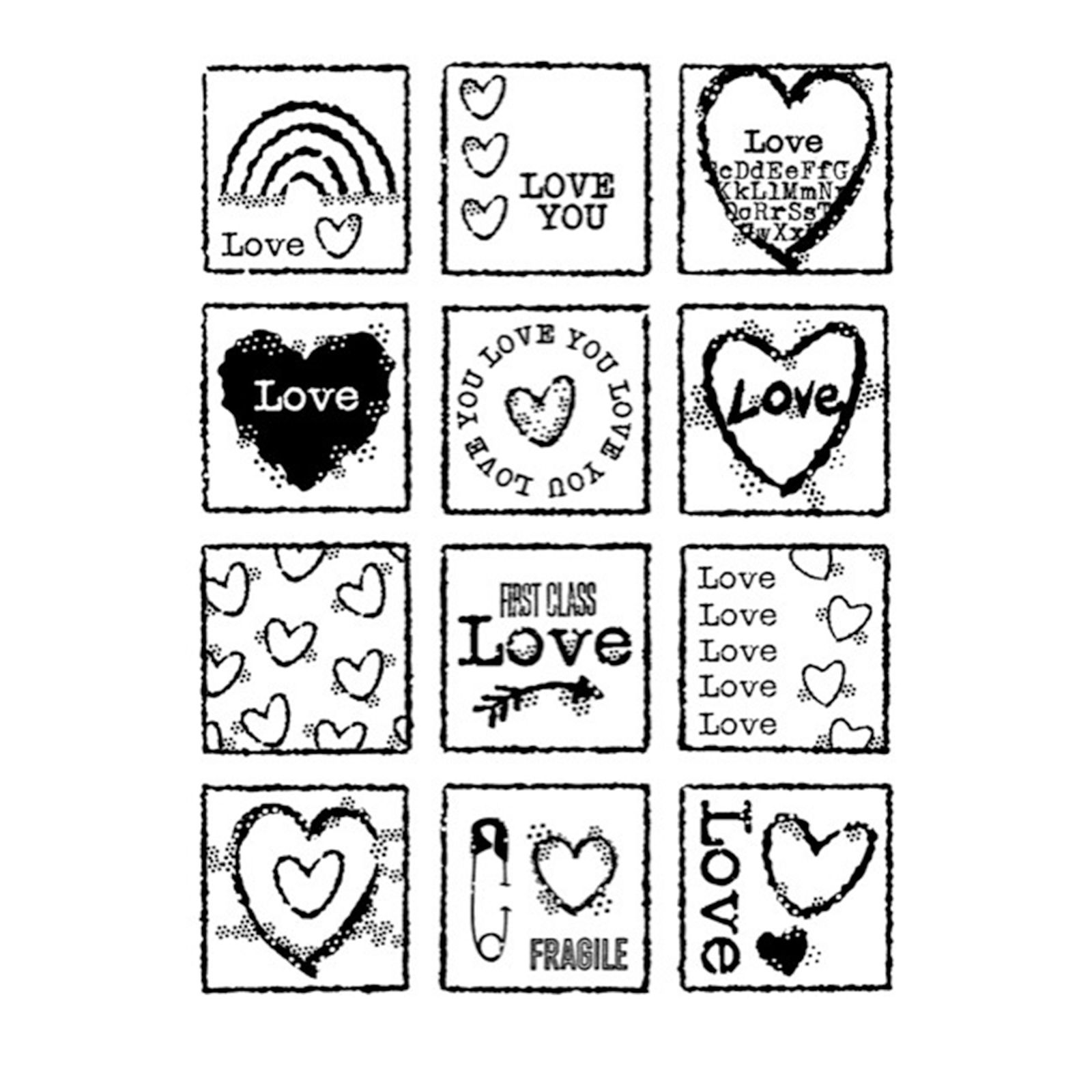 Woodware • Clear singles stamp Love squares