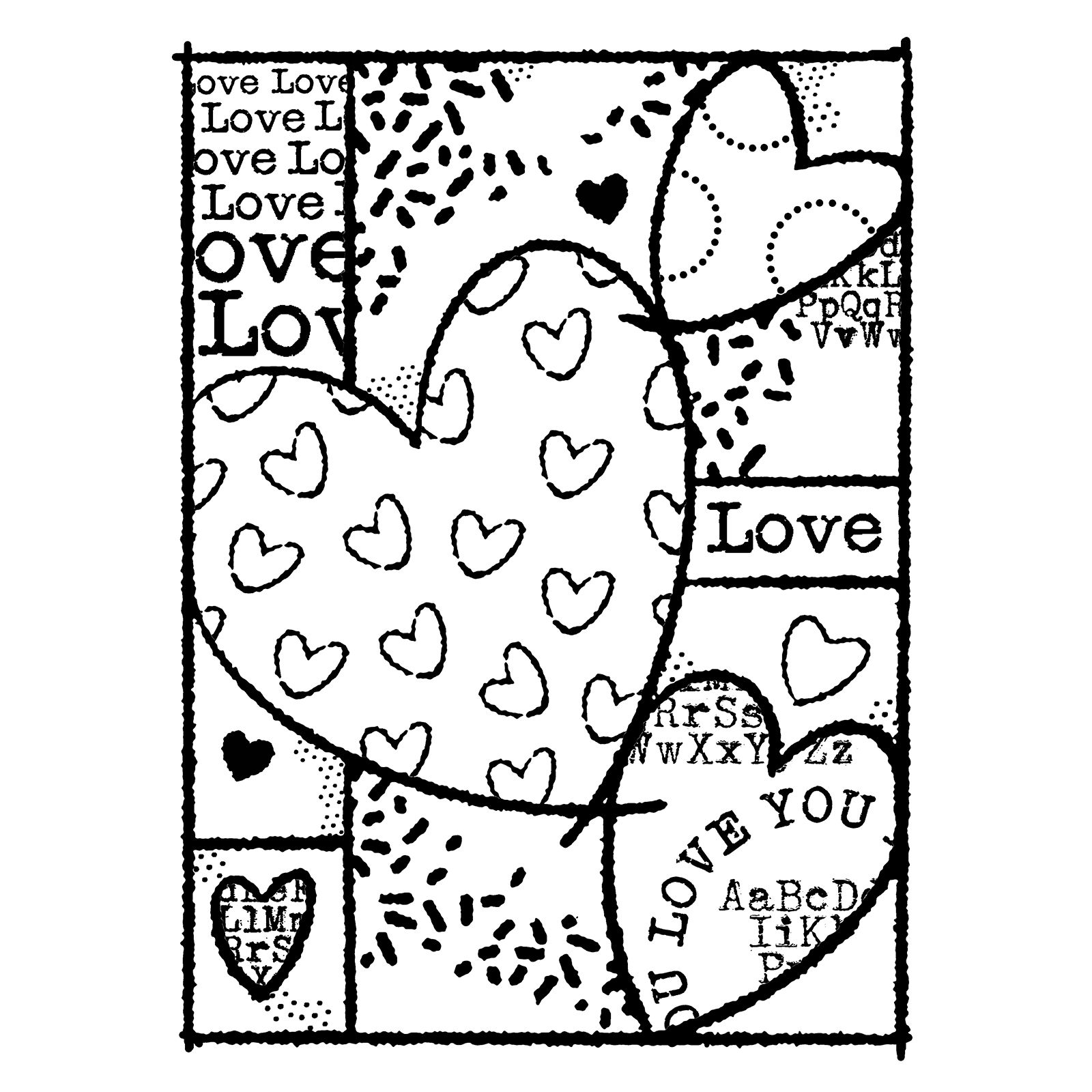 Woodware • Clear singles stamp Heart collage