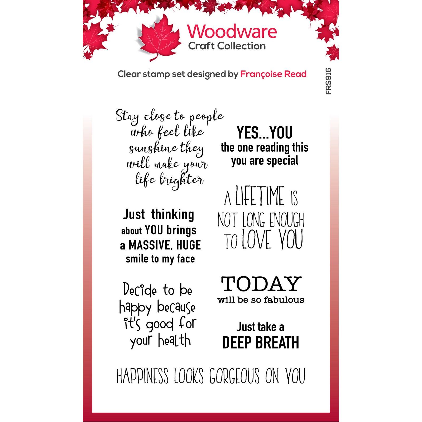 Woodware • Clear singels stamp Happy motivation 10,16x15,24cm