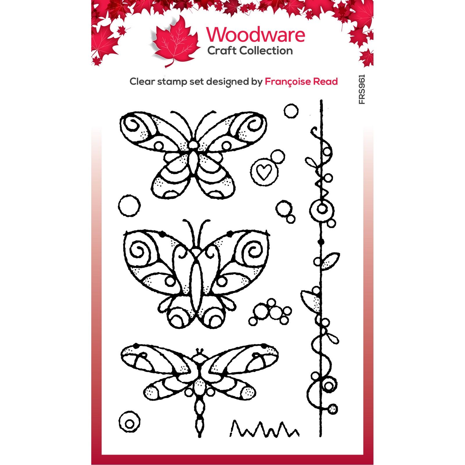 Woodware • Clear Singles Stamp Wired Butterflies