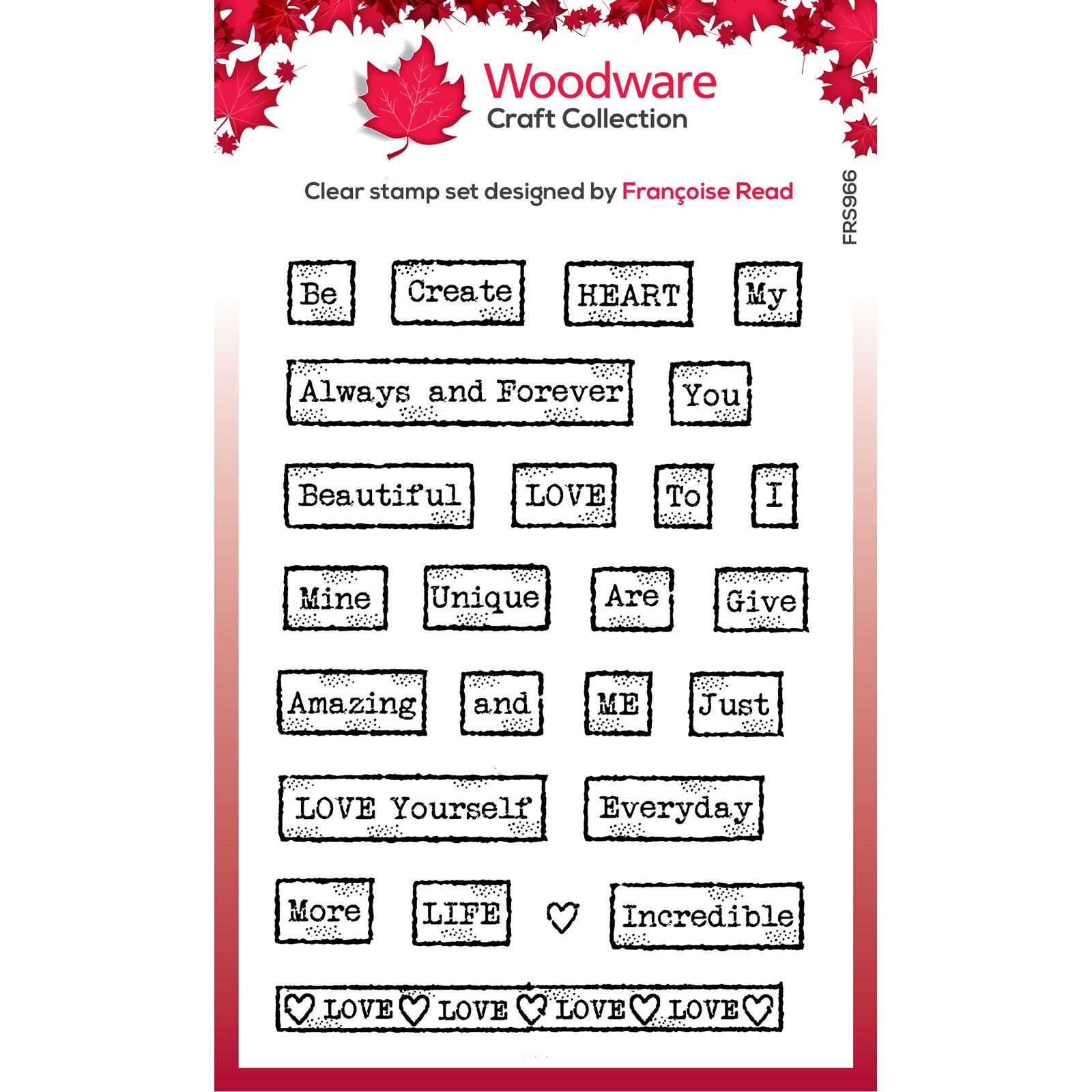 Creative Expressions • Clear Stamp Set Love Tape Words
