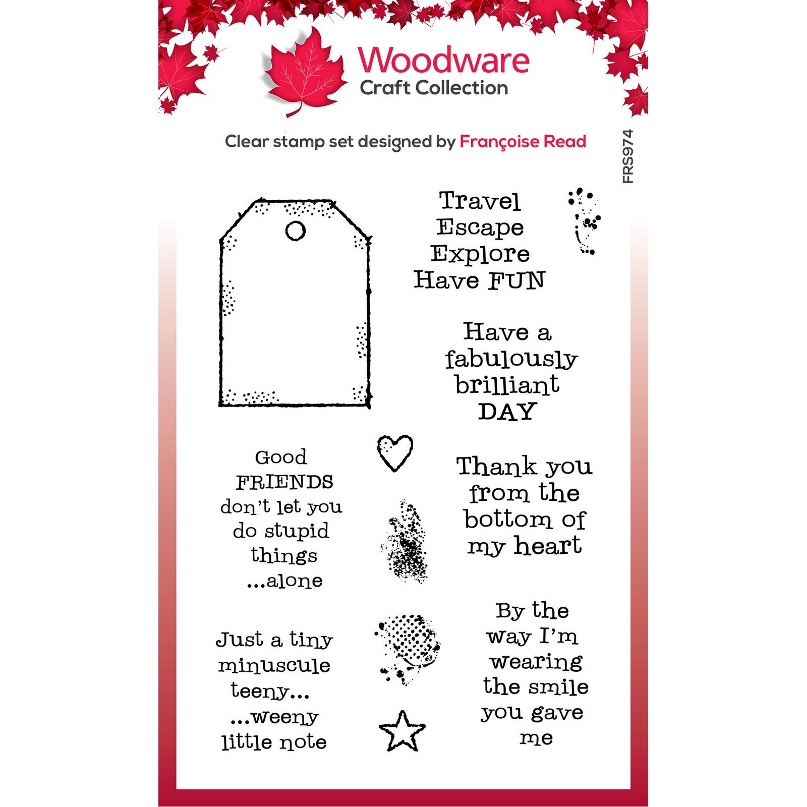 Woodware • Clear Singles Stamp Tagged Greetings