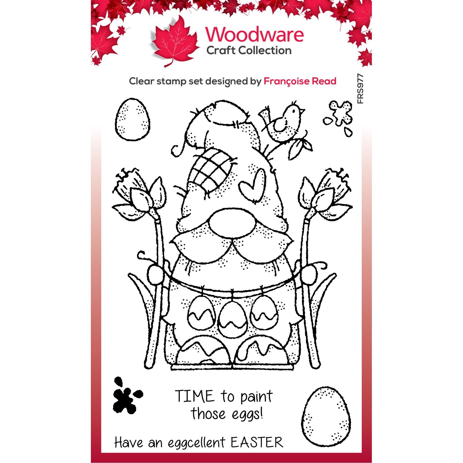 Woodware • Clear Singles Stamp Egg Painting Gnome