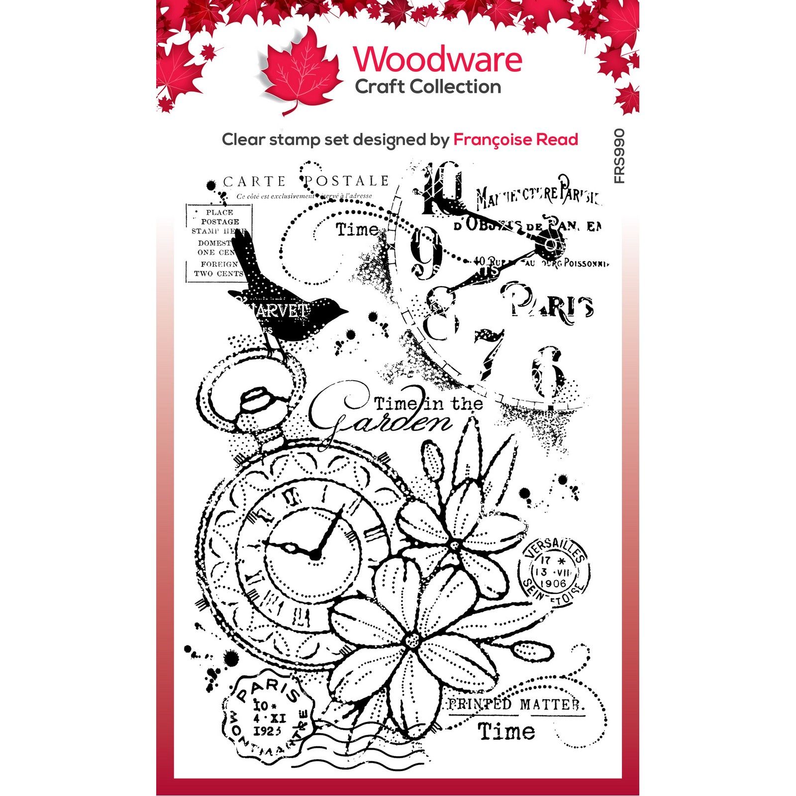 Woodware • Clear Stamp Singles Pocket Watch Garden