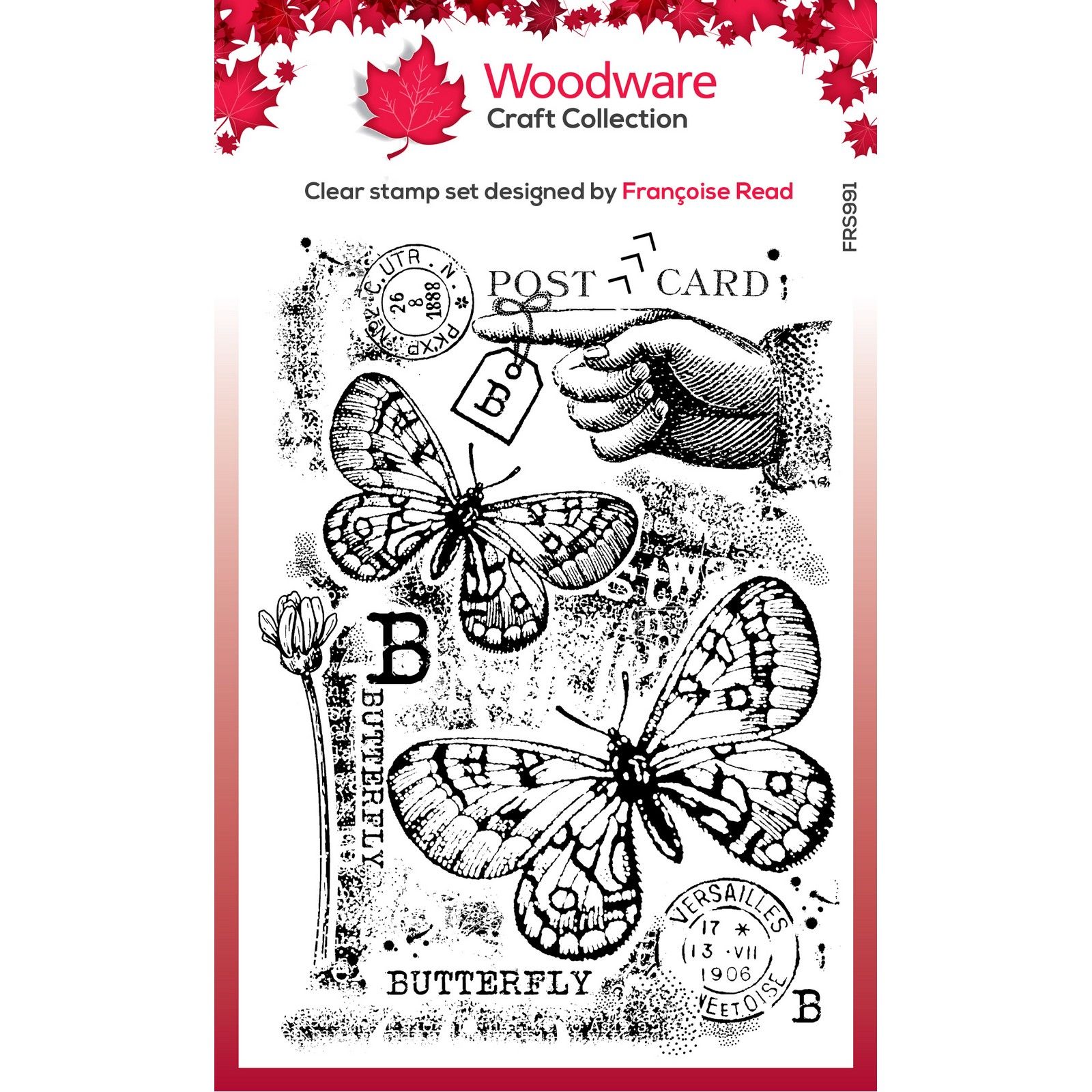 Woodware • Tampon Transparent Singles B is for Butterfly 