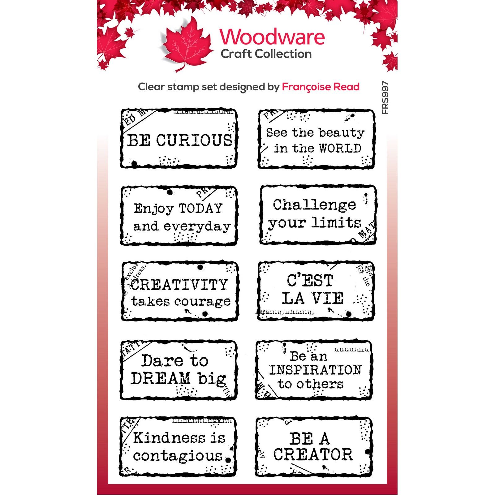 Woodware • Tampon Transparent Singles Distressed Labels