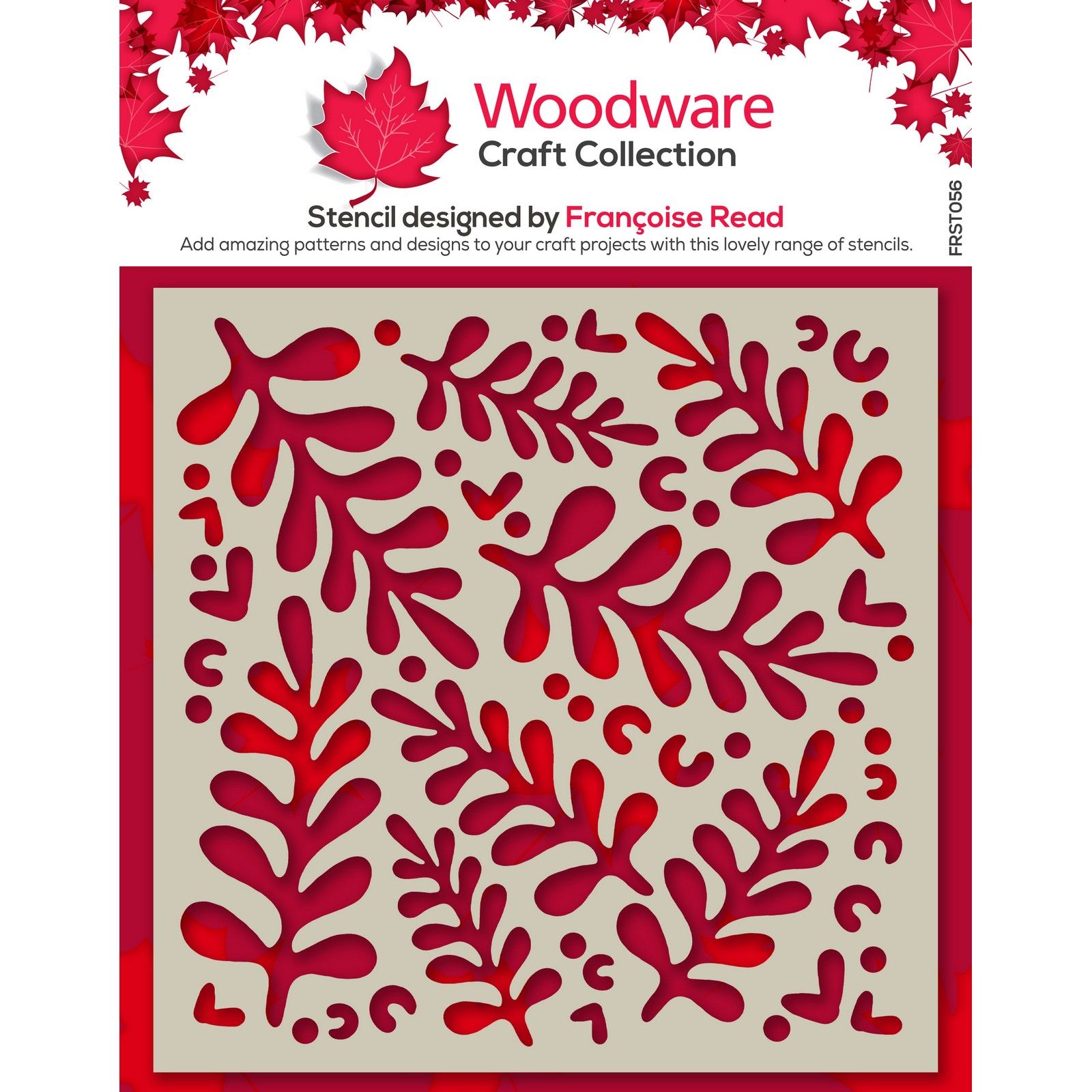 Woodware • Stencil Modern Leaves 15,24x15,24cm