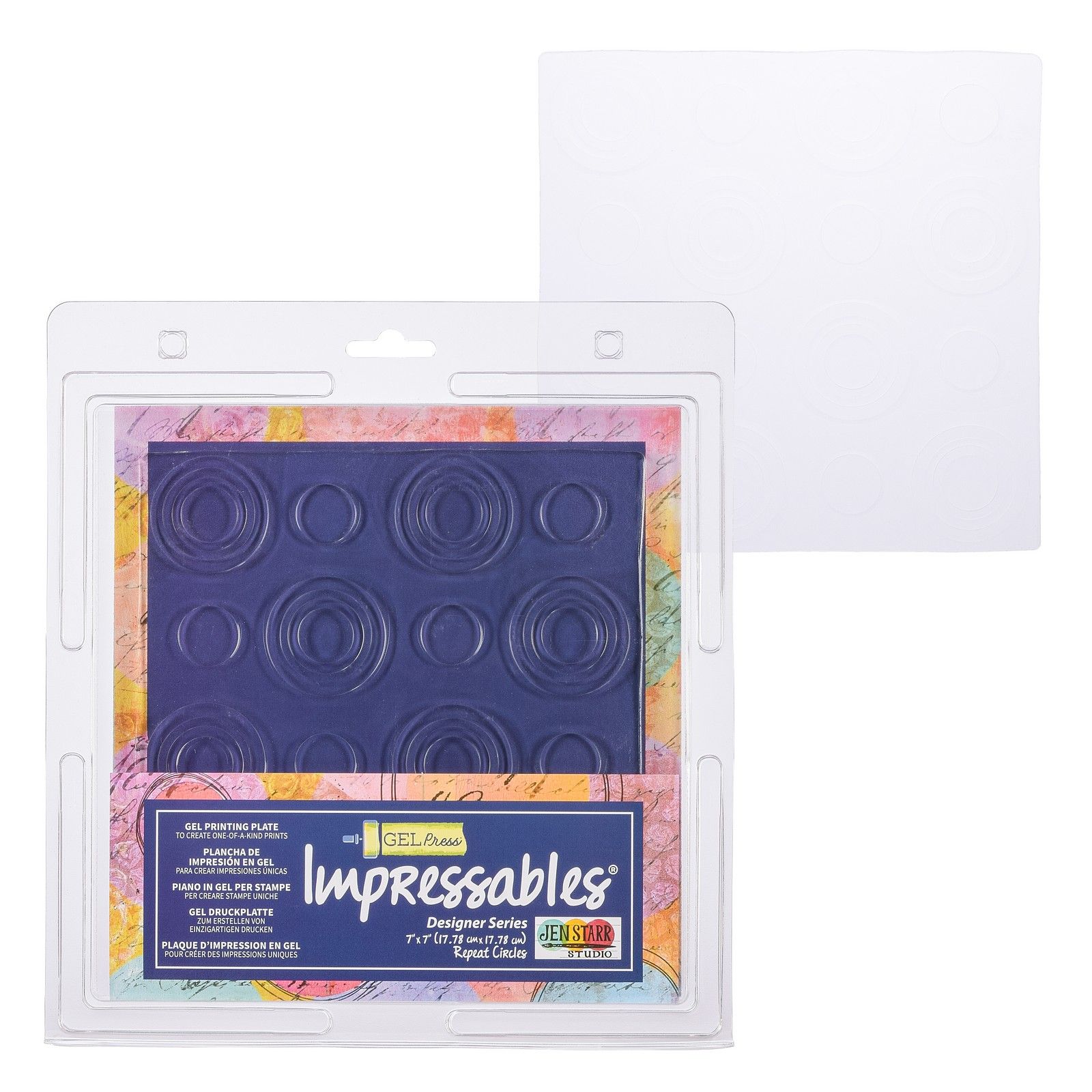 Gel Press • Plaque d'impression en gel Impressables Cercles 17,78x17,78cm 
