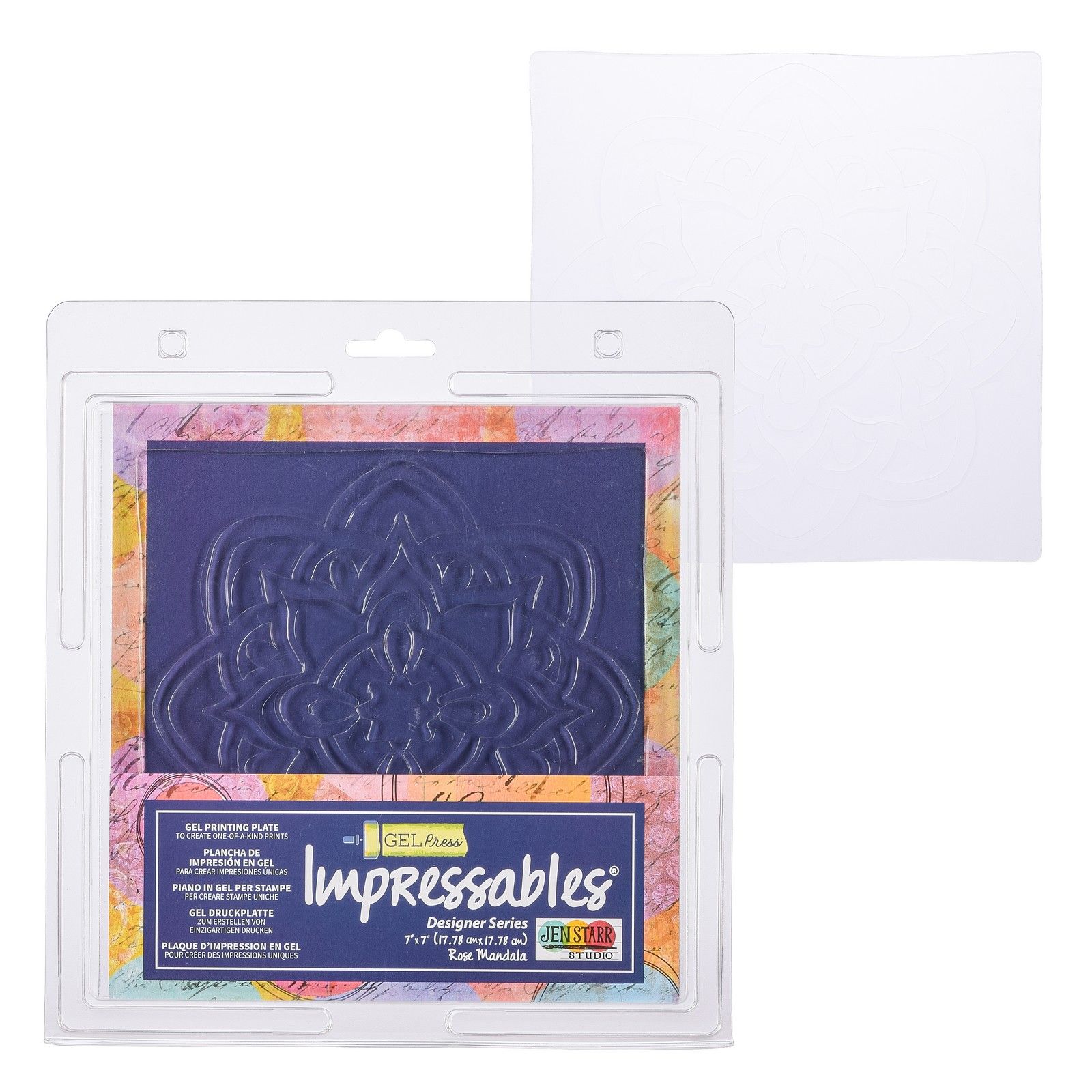 Gel Press • Plaque d'impression en gel Impressables Mandala de Roses 17,78x17,78cm 