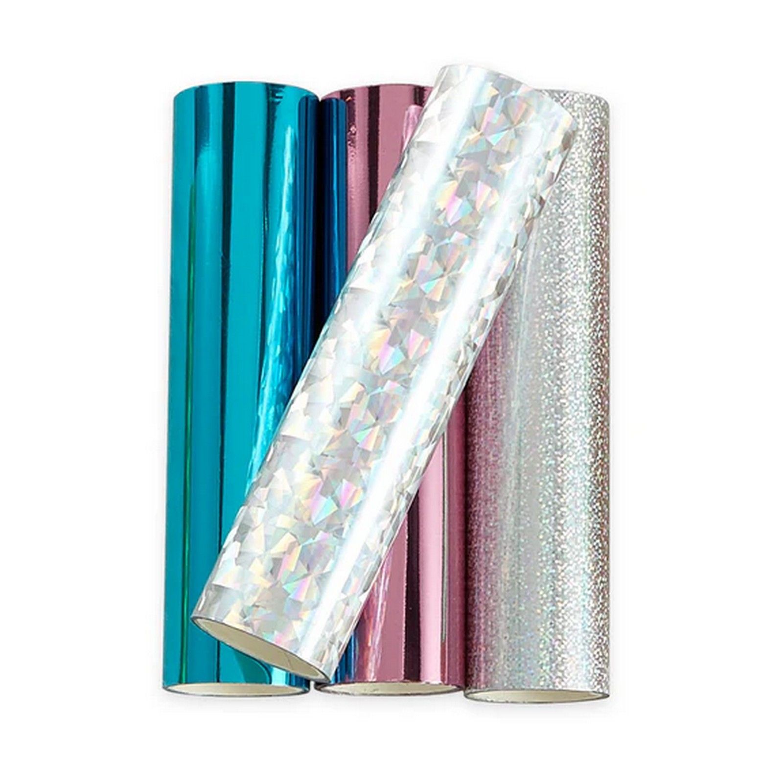 Spellbinders • Rouleau Glimmer Hot Foil 12,7x457cm Bleu Canard, Rose, Argent Holographique 4pcs