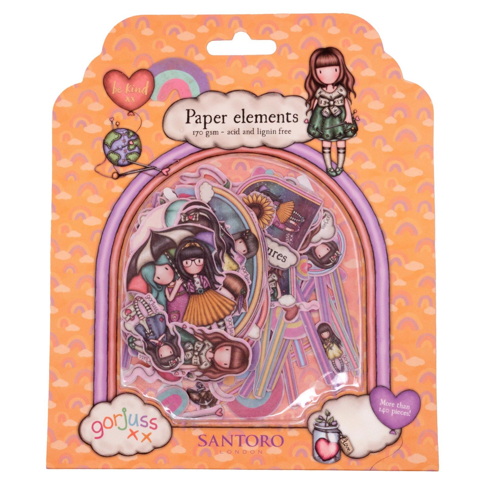 Studio Light • Gorjuss Be Kind Paper Elements Cut Out Embellishments
