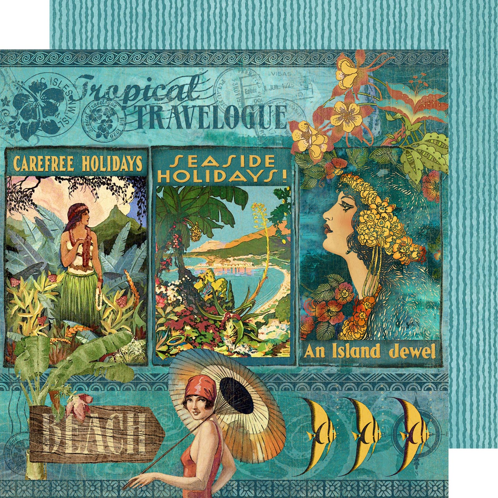 Graphic45 • Graphic paper 30.5x30.5cm Tropical travelogue