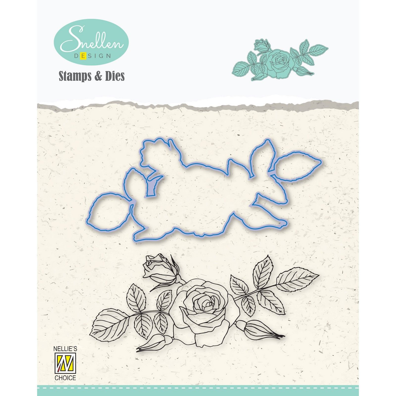 Nellie's Choice • Snellen Design Diecut & Clear Stamp Sets Flowers Series Rose